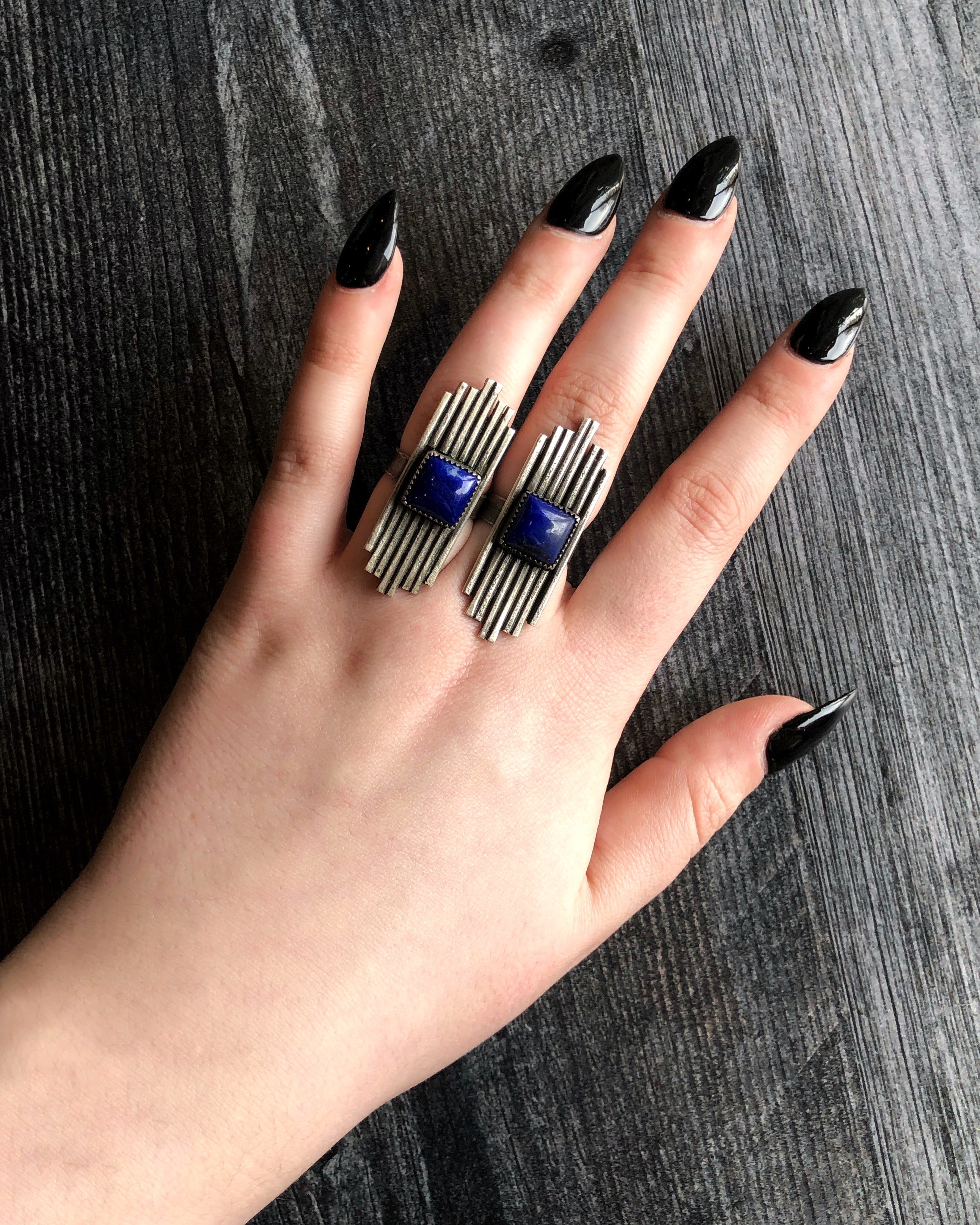 • ART DECO • Lapis + Silver Ring