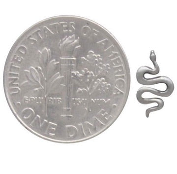 •SMALL SLITHERING SNAKE• recycled silver stud earrings