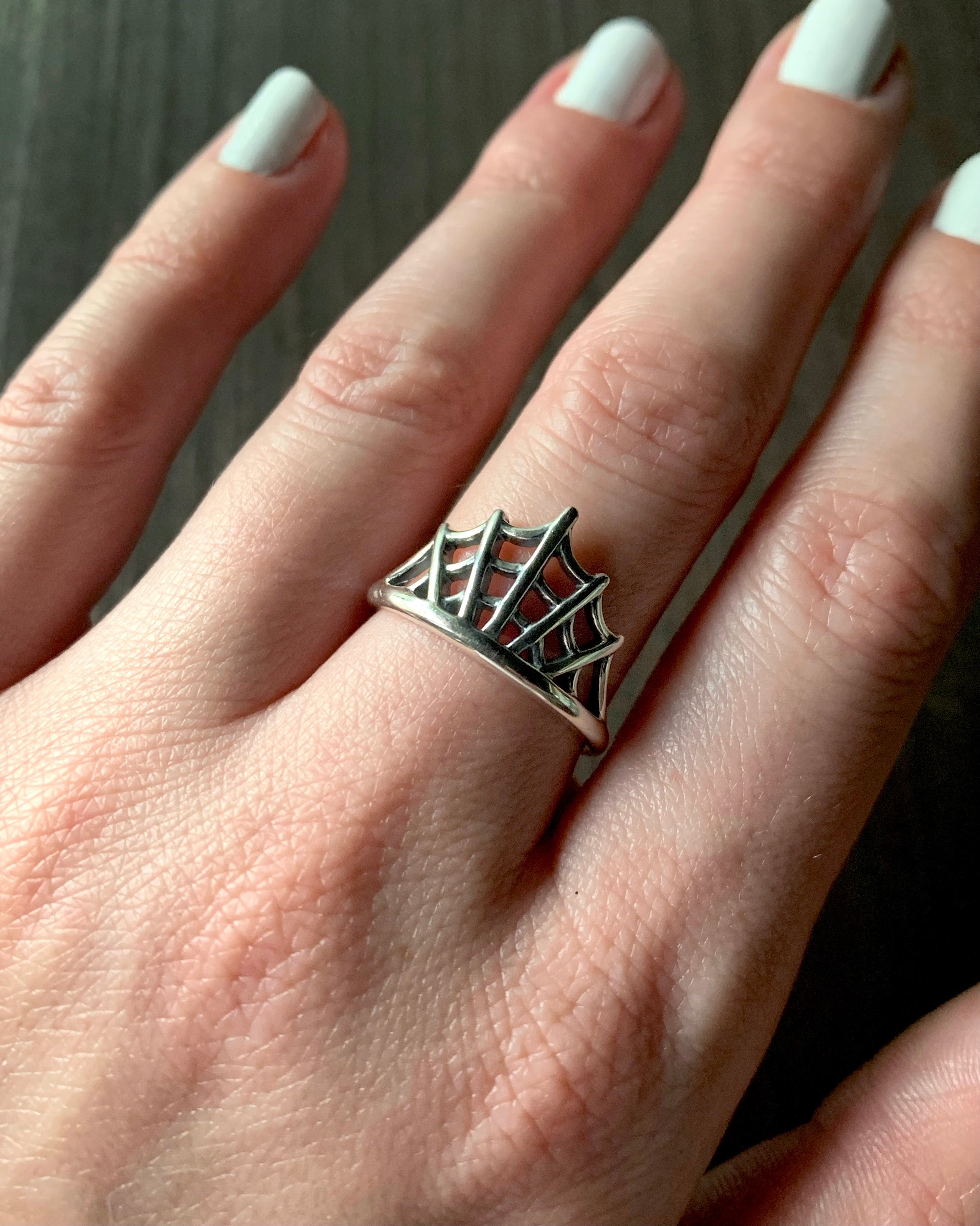 •SPIDER WEB• recycled silver ring