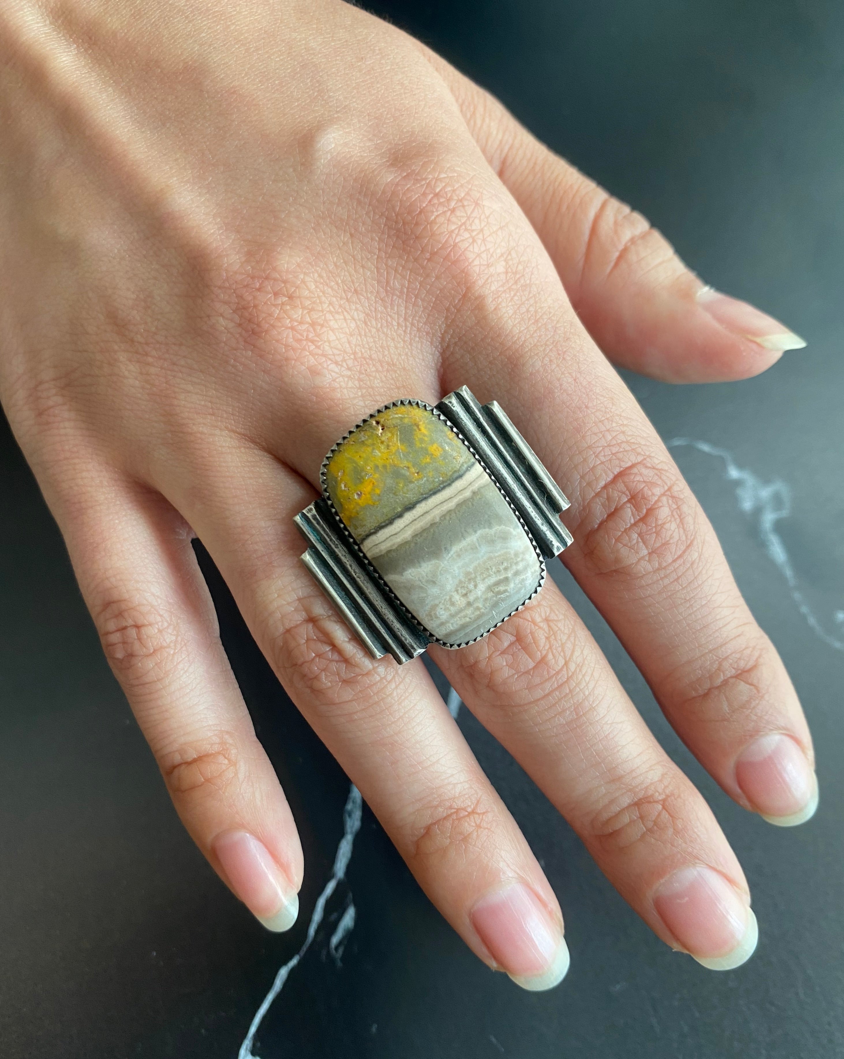 • EL CAMPO • bumblebee jasper + silver ring