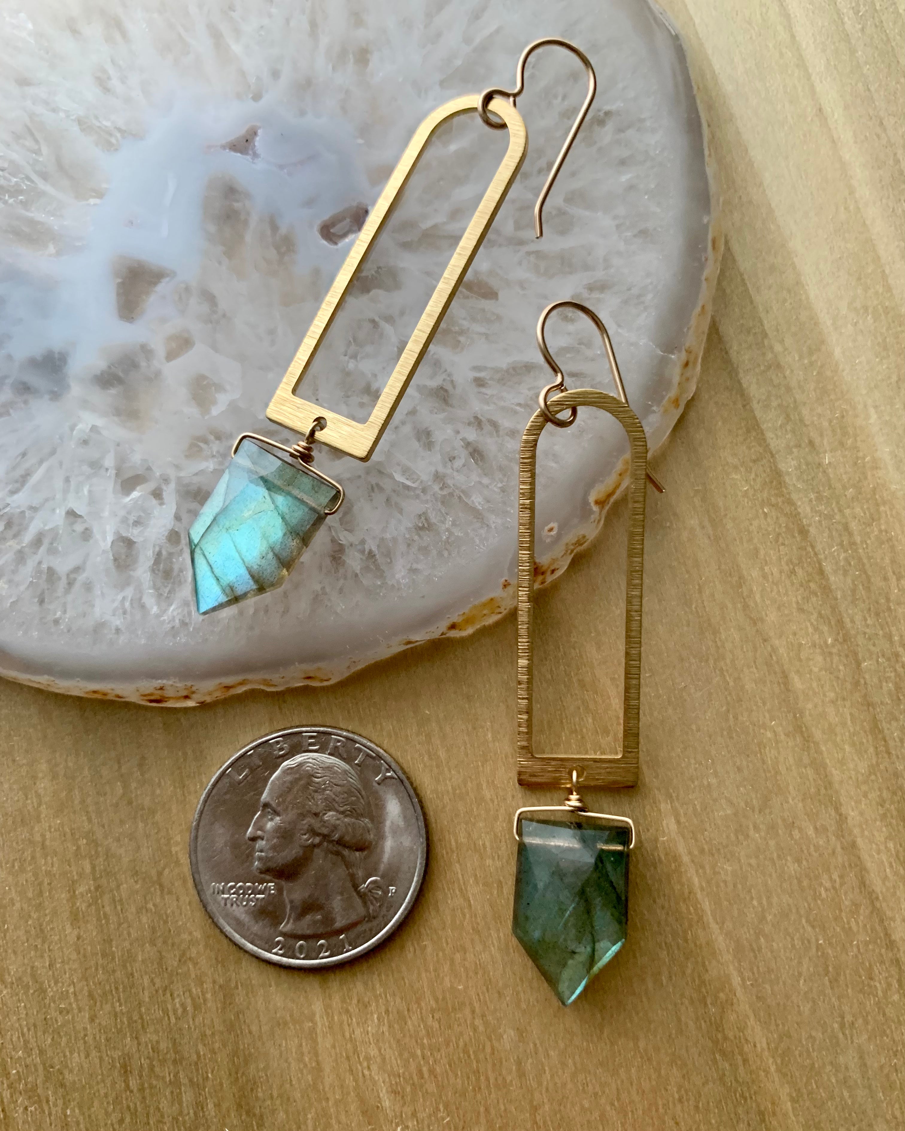 •PORTAL• labradorite + gold dangle earrings