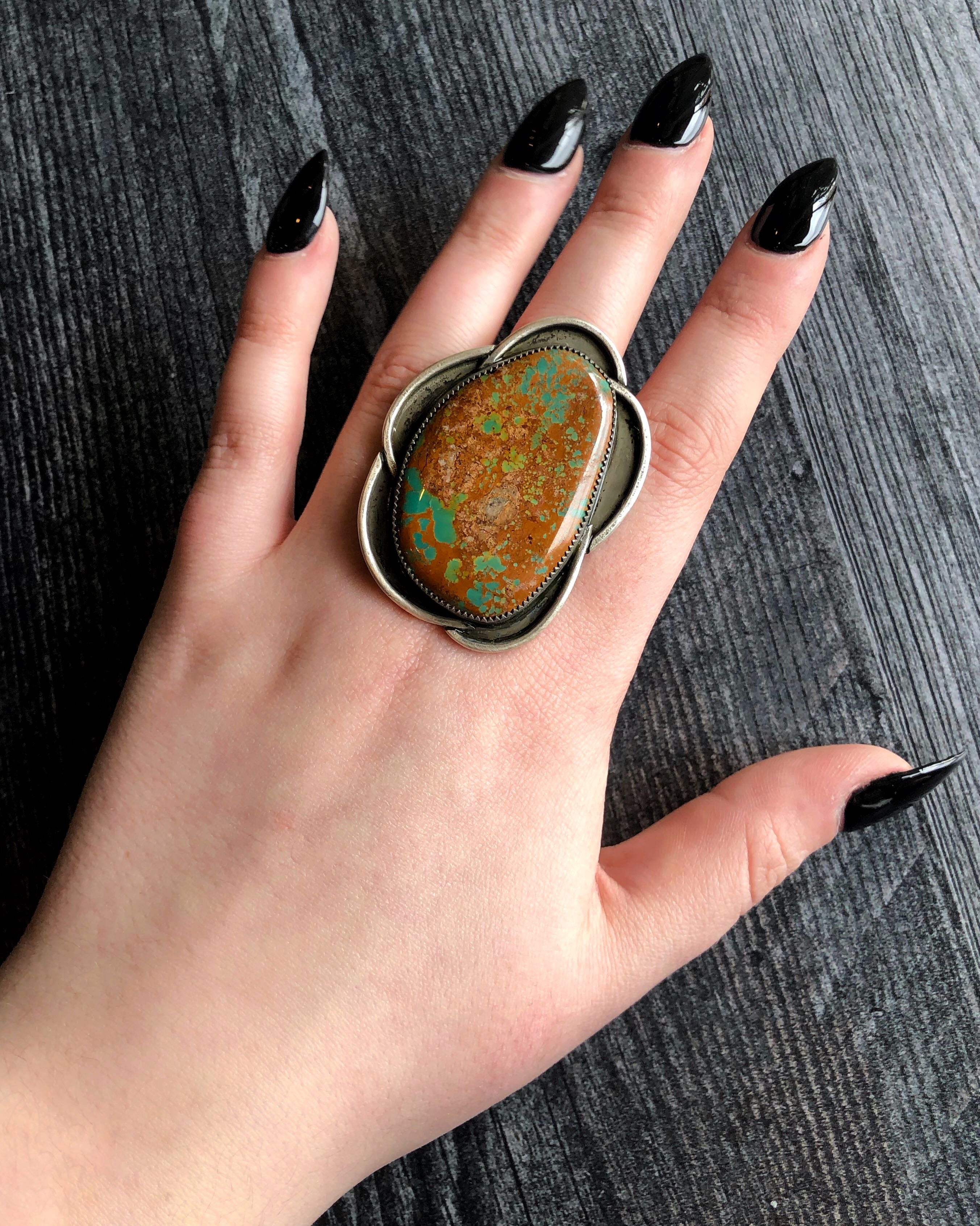 • FLOWER • turquoise + silver ring