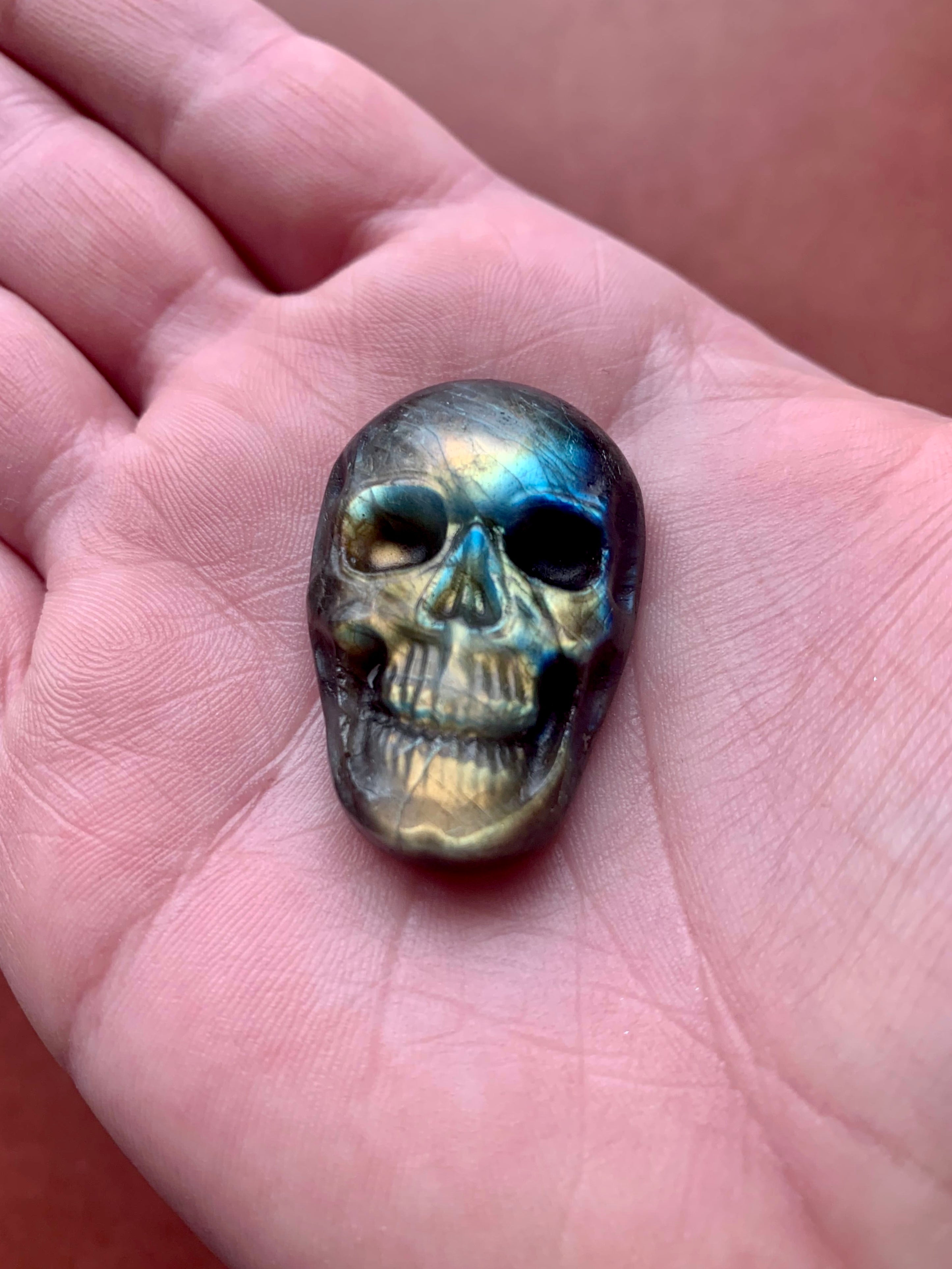 •SKULL• hand carved labradorite