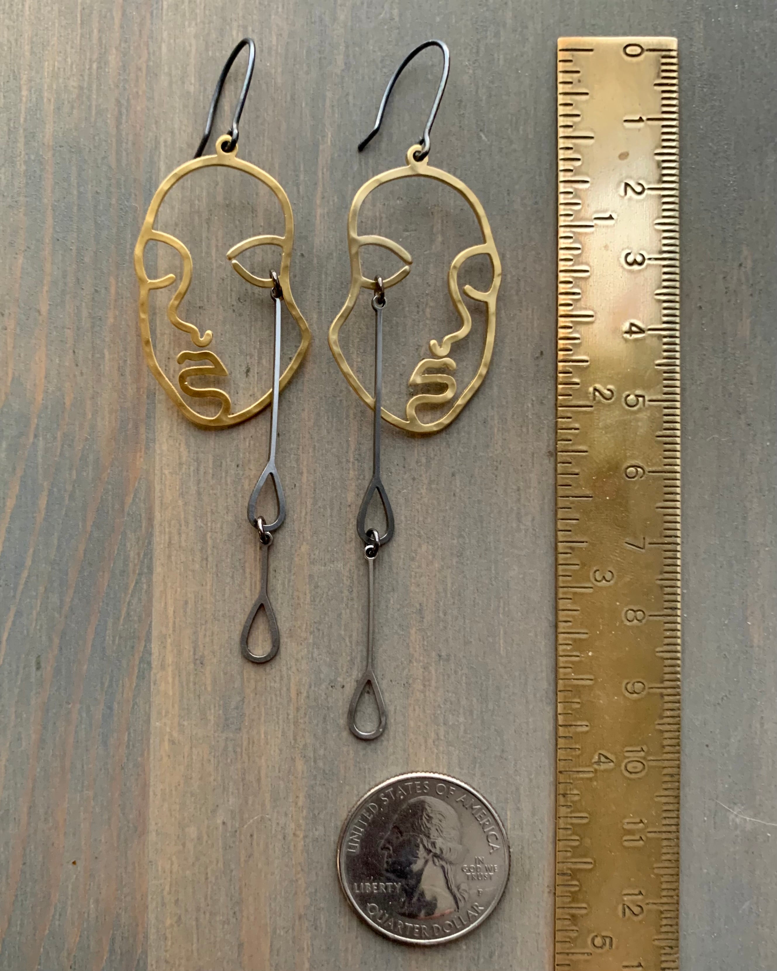 •CRY IF I WANT TO• mixed metal dangle earrings