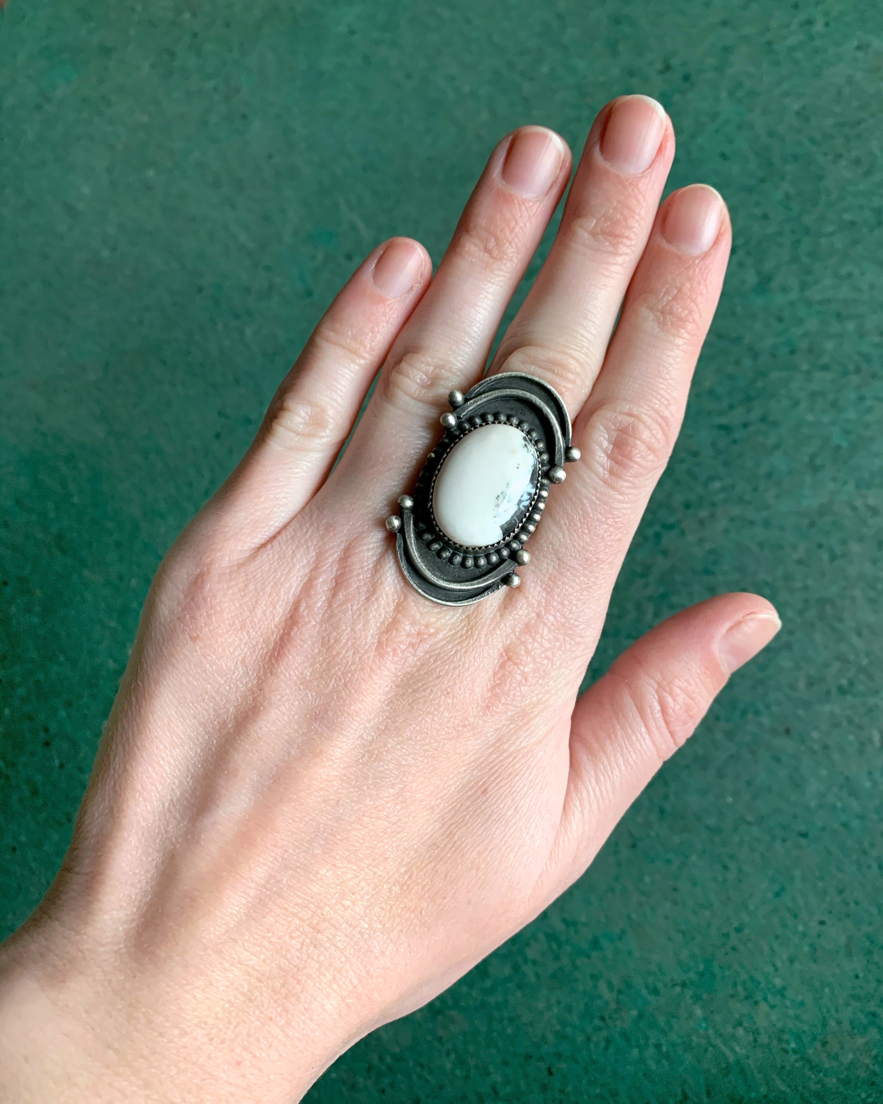 • HARMONY • white buffalo + silver ring