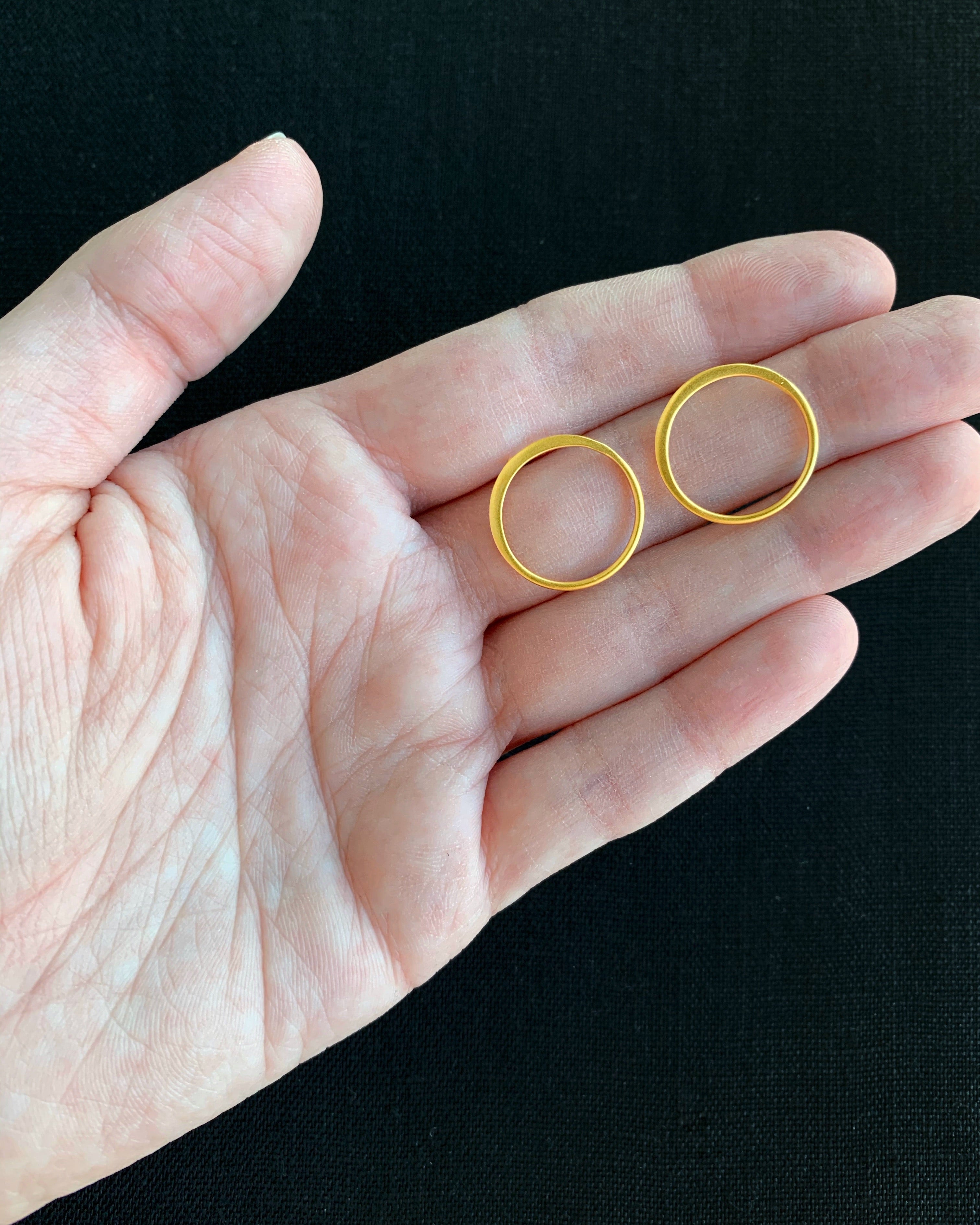 •LARGE ECLIPSE• matte gold vermeil stud earrings