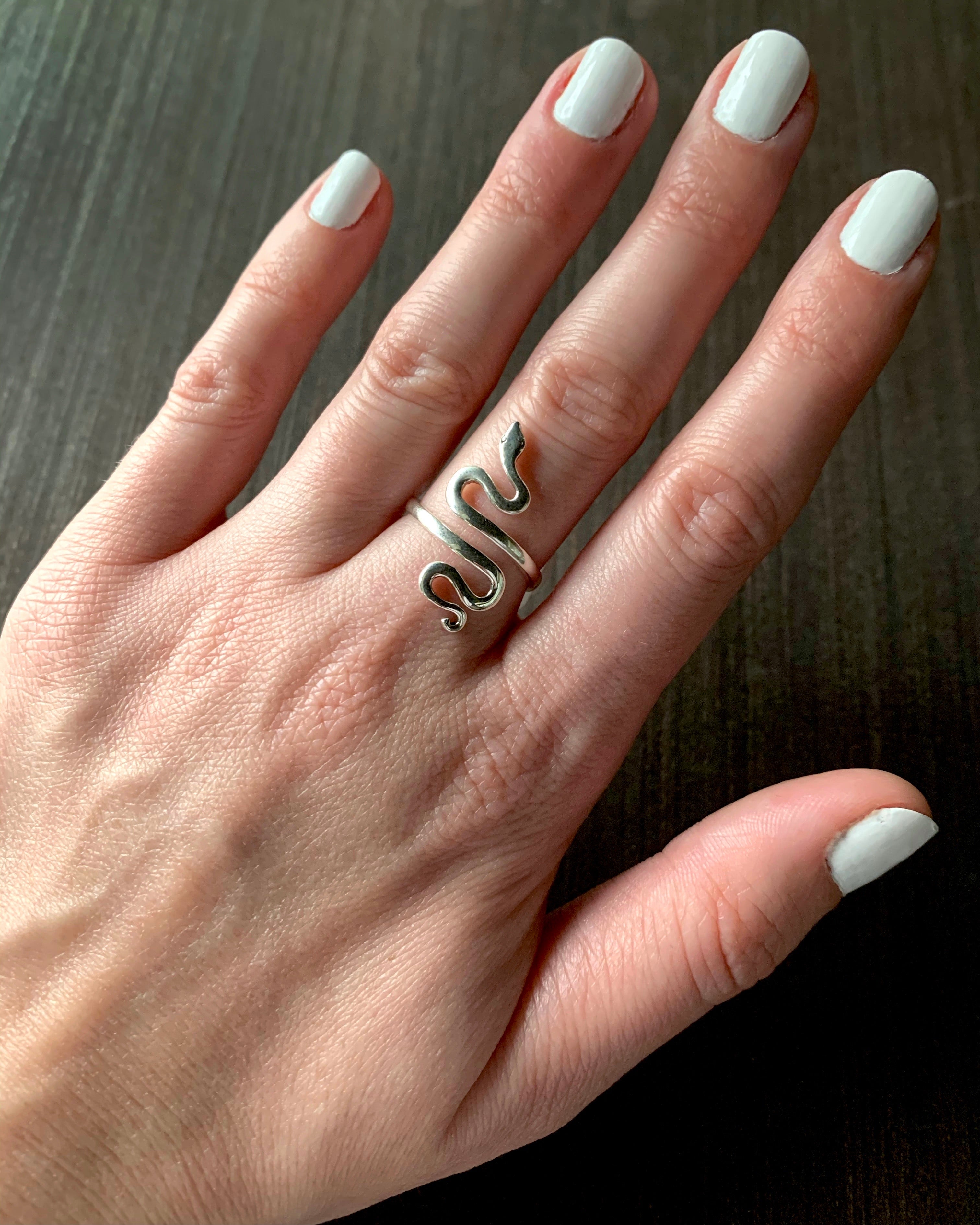 •SLITHER• adjustable recycled silver ring