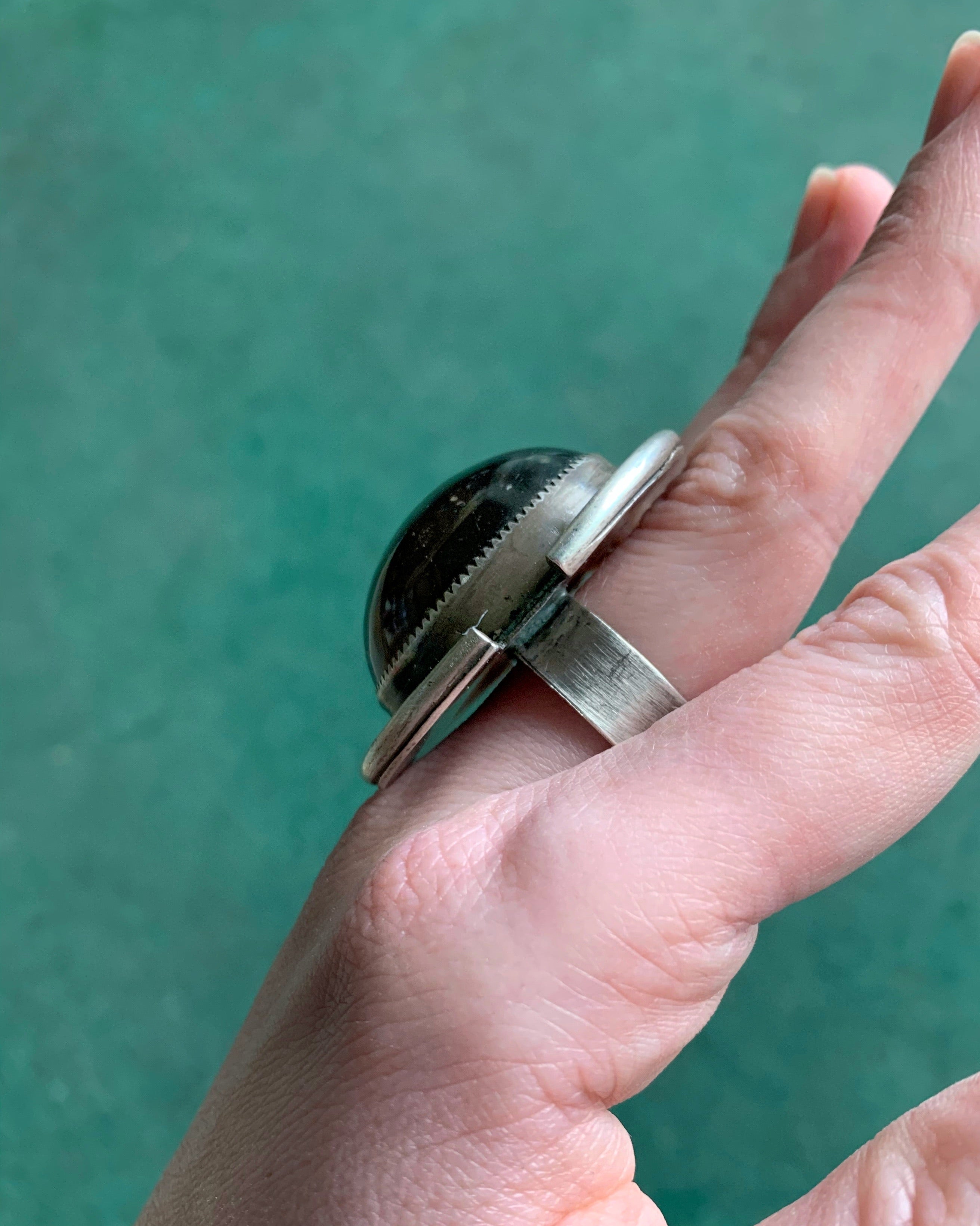 • SPARTAN • amber + silver ring