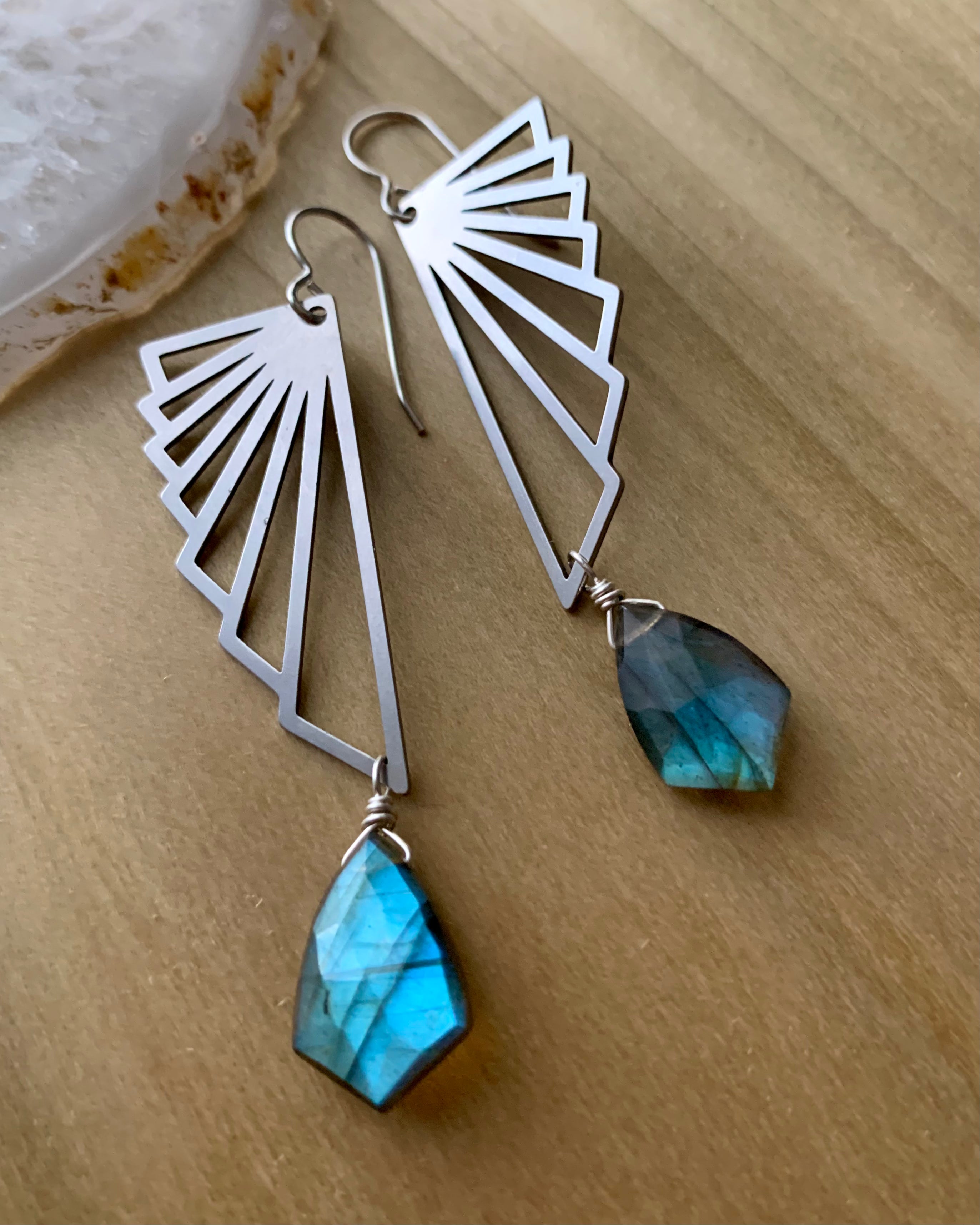 •PROMETHEUS• labradorite + silver dangle earrings