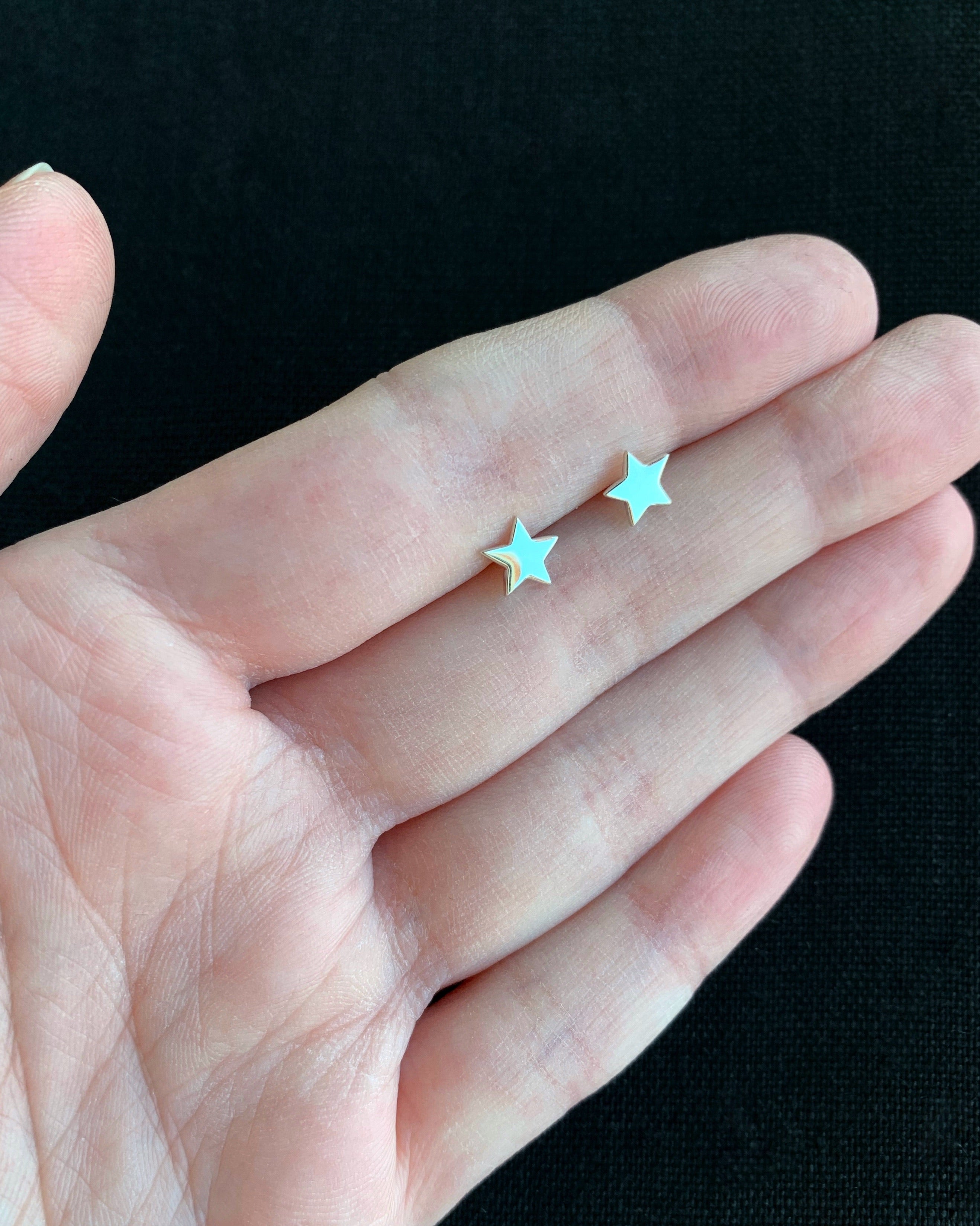 •FLAT STAR• recycled silver stud earrings