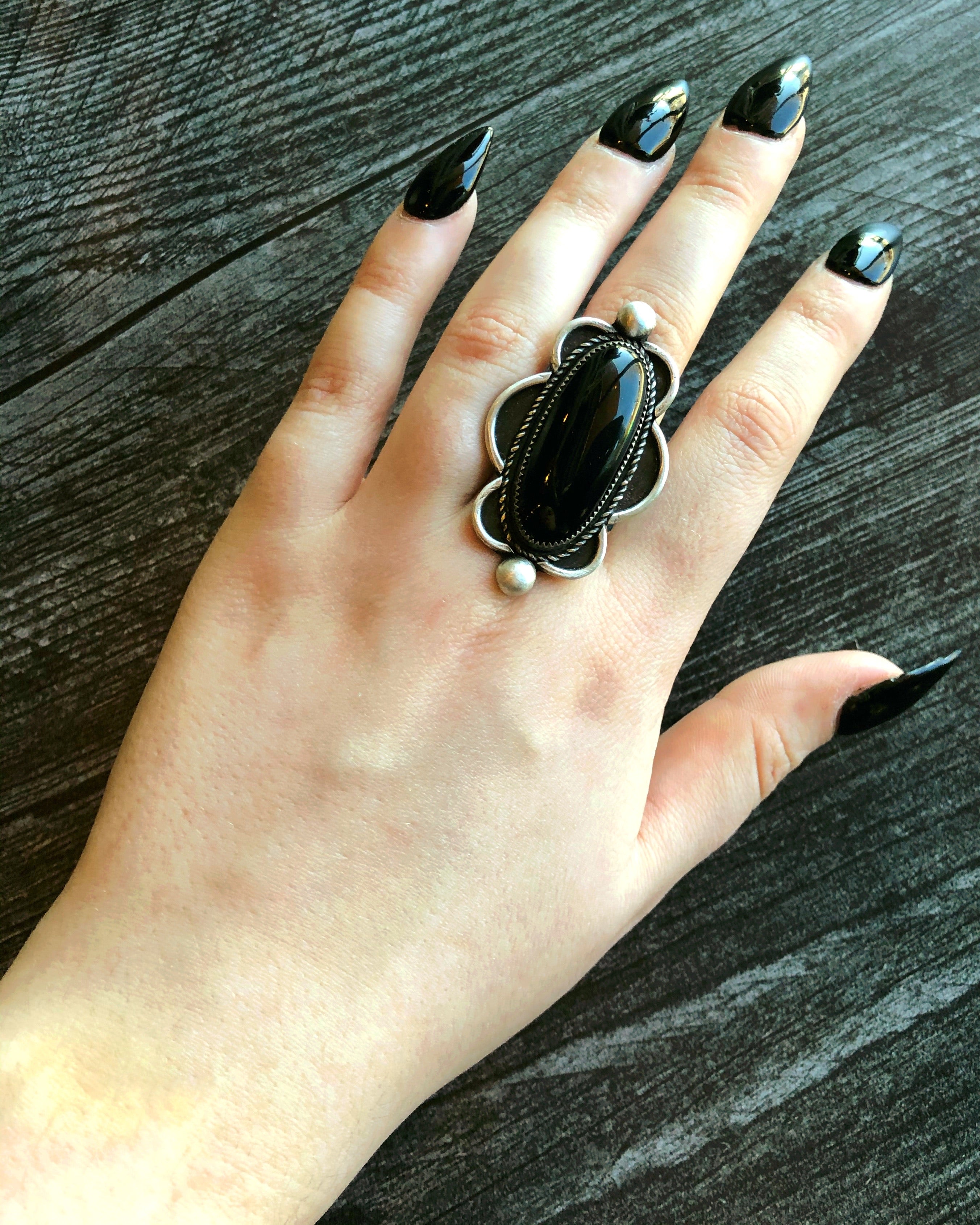 • BLOOM • onyx + silver ring