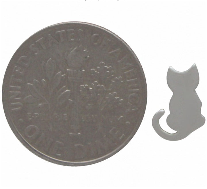 •SITTING CAT• recycled silver stud earrings