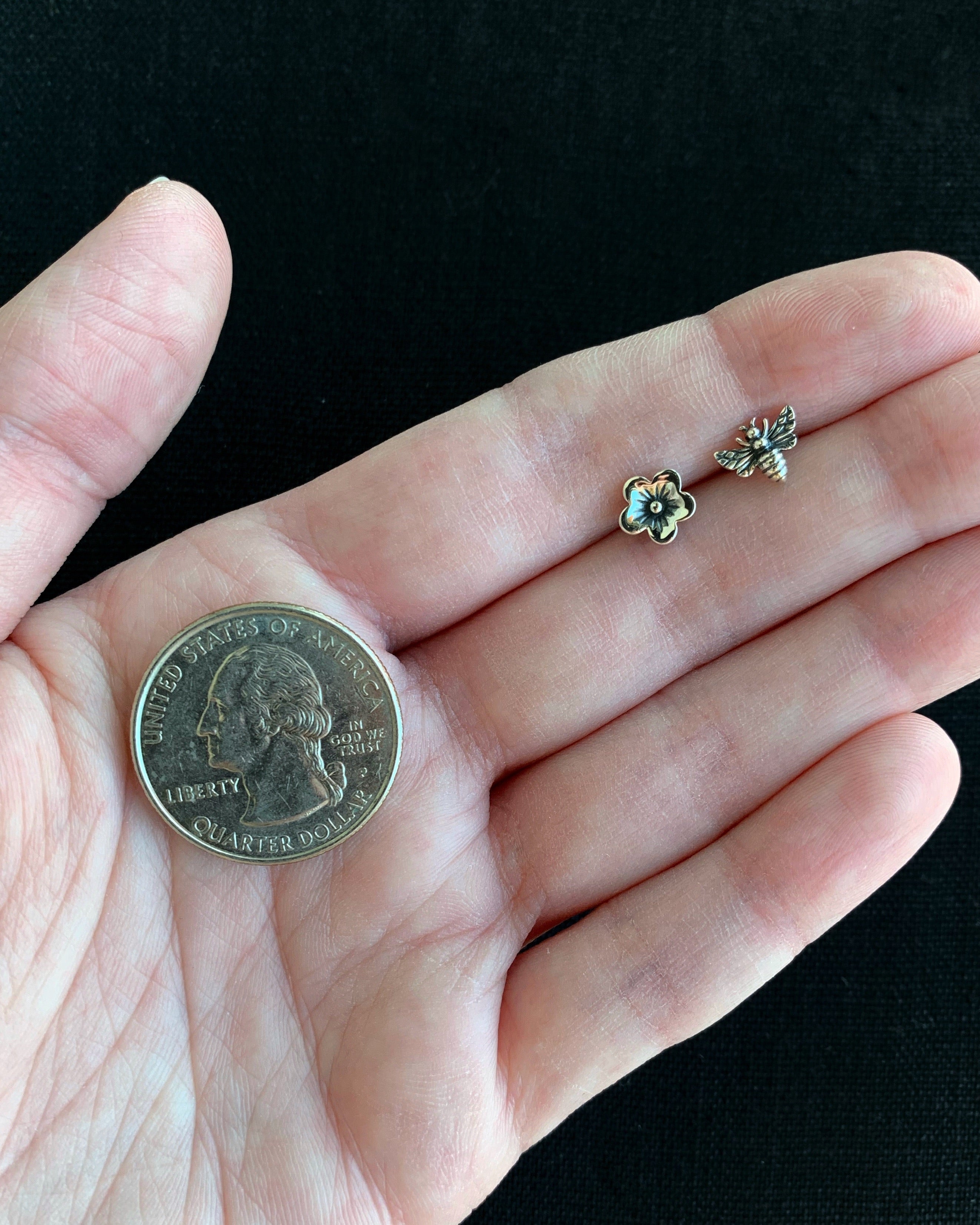 •BEE & BLOSSOM• recycled silver stud earrings