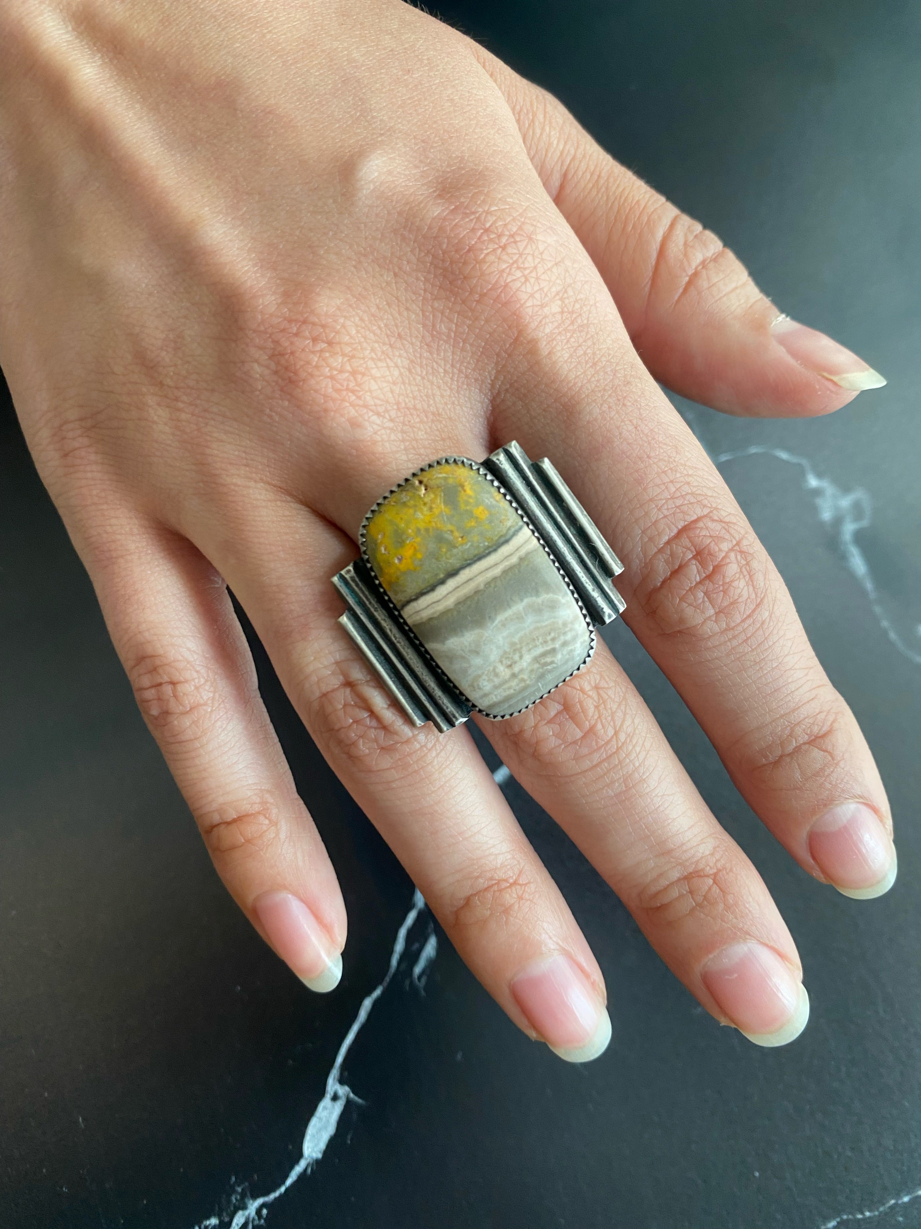 • EL CAMPO • bumblebee jasper + silver ring
