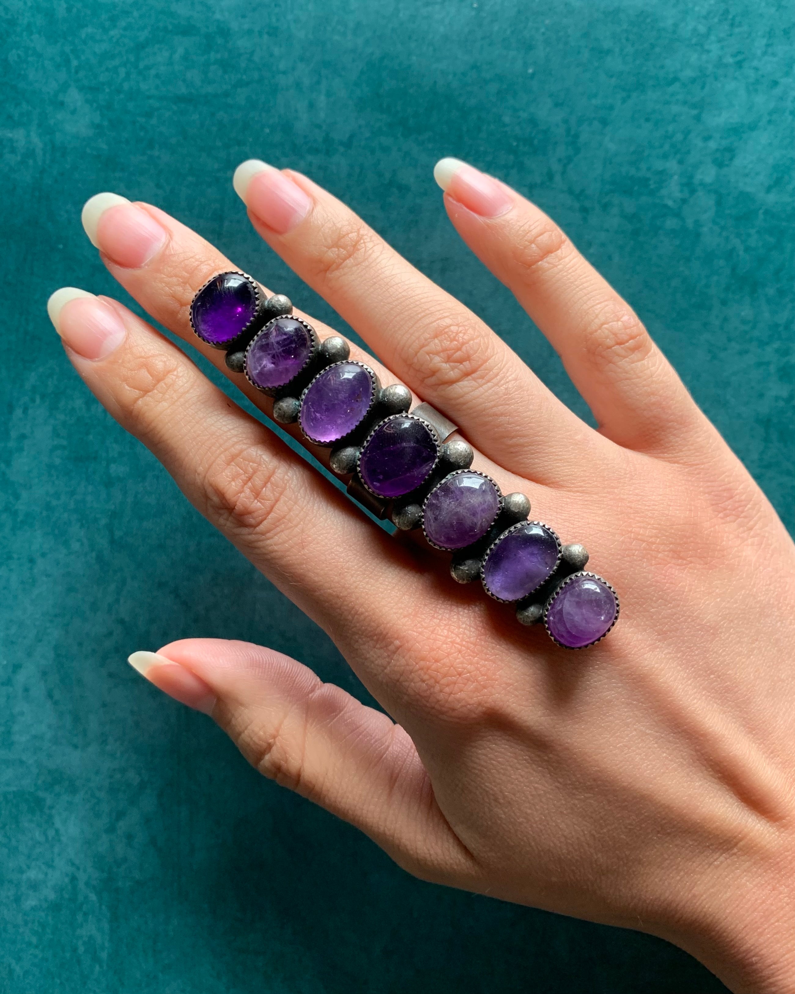 • ROYAL CLUSTER • amethyst + silver ring