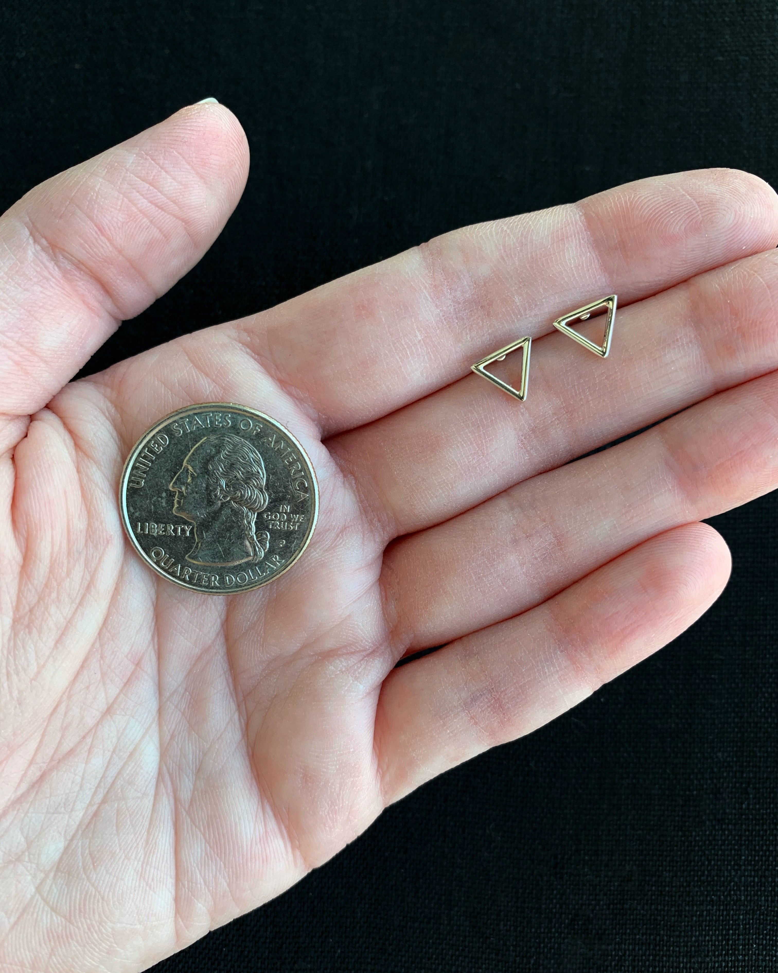 •OPEN TRIANGLE• silver stud earrings