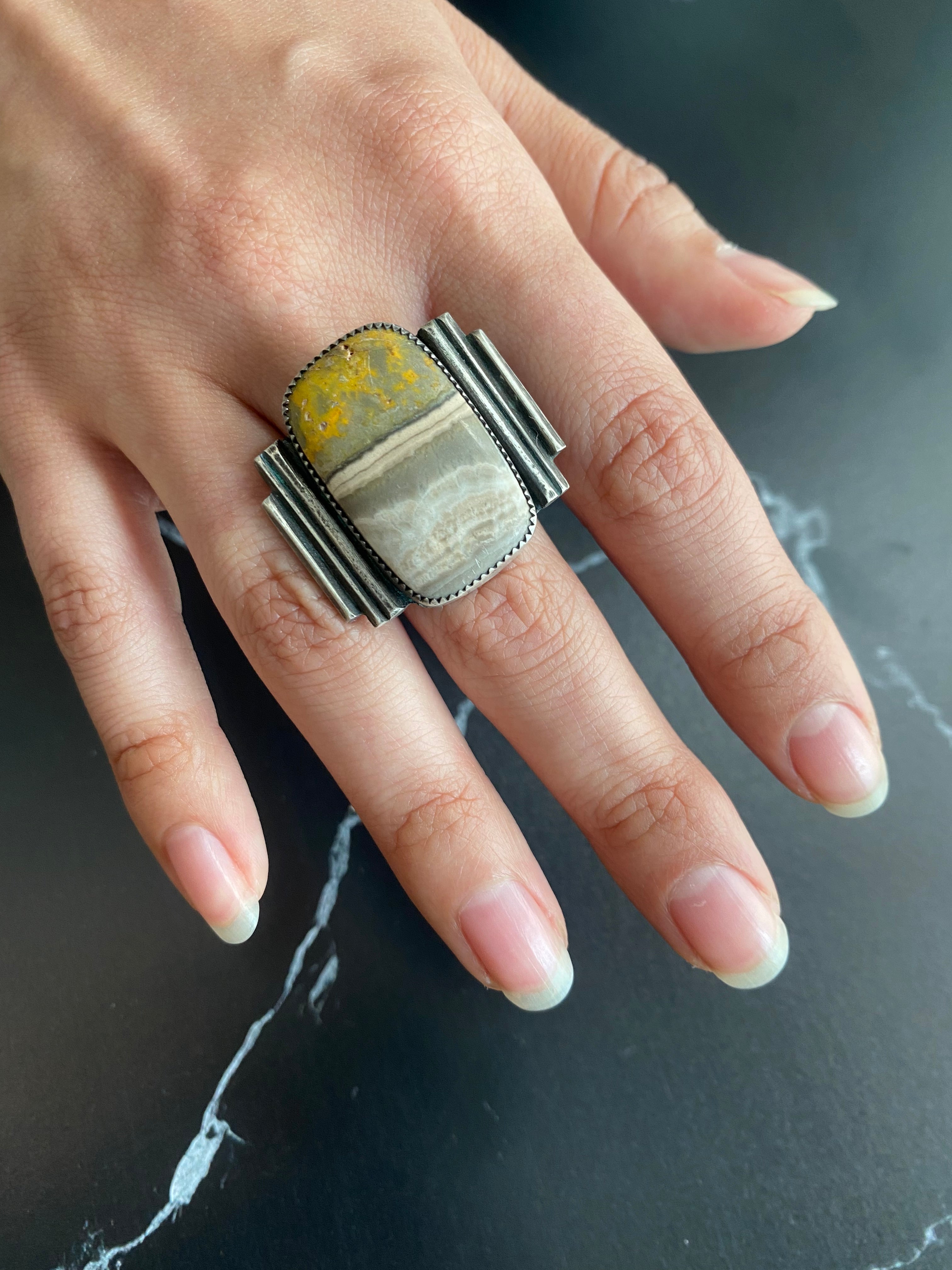• EL CAMPO • bumblebee jasper + silver ring