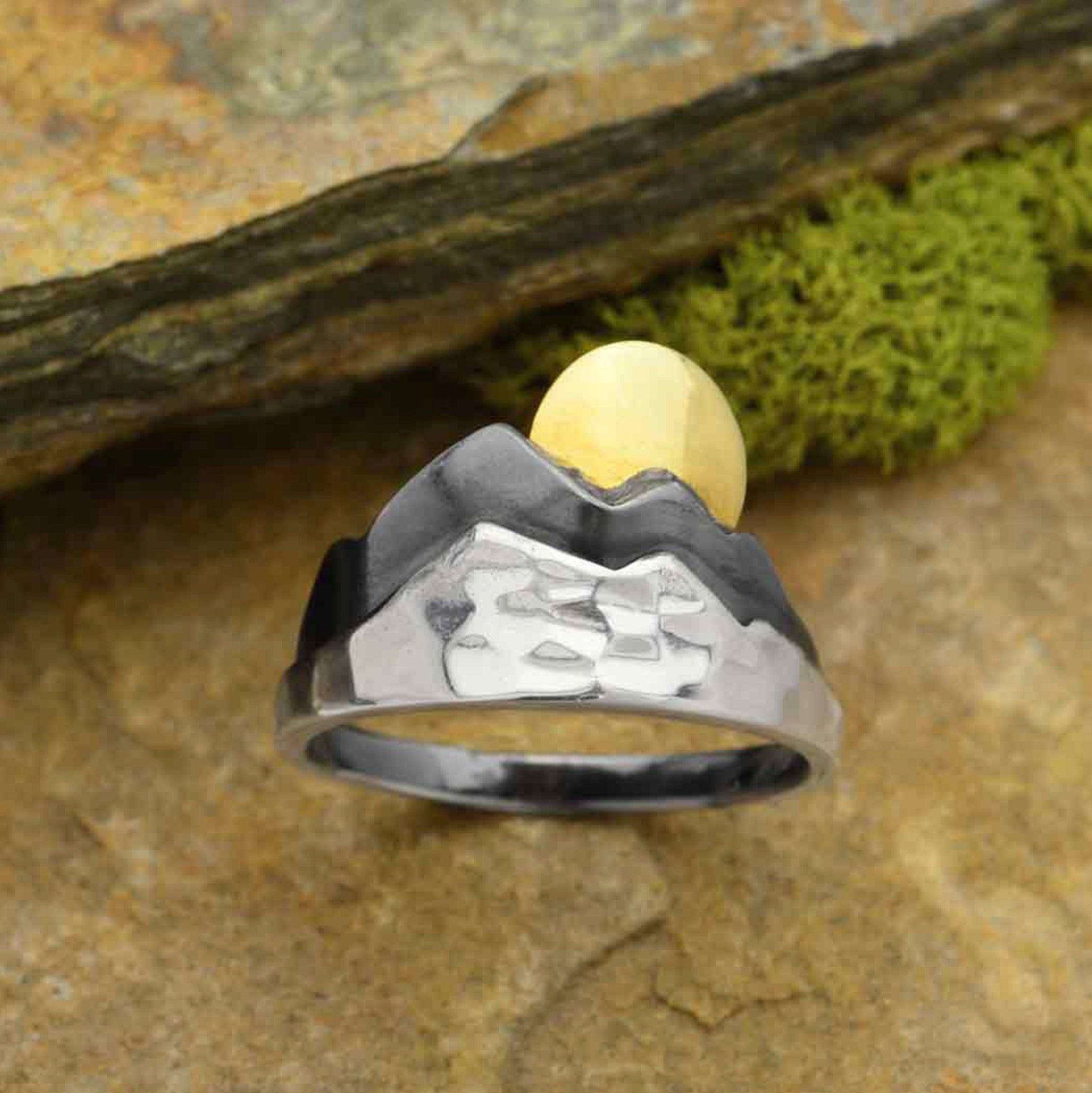 •MOUNTAIN RISING• sterling silver + bronze ring