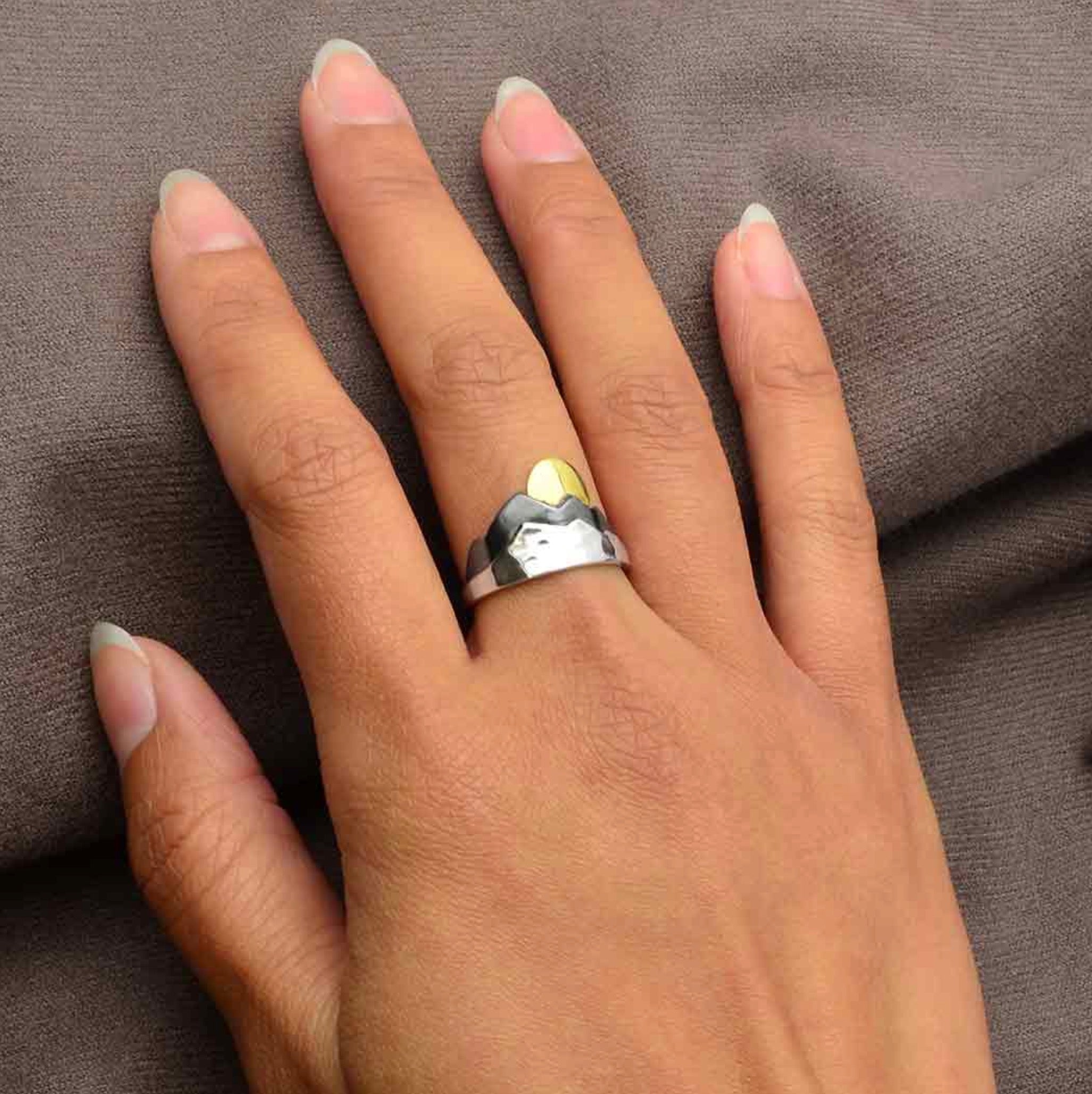 •MOUNTAIN RISING• sterling silver + bronze ring