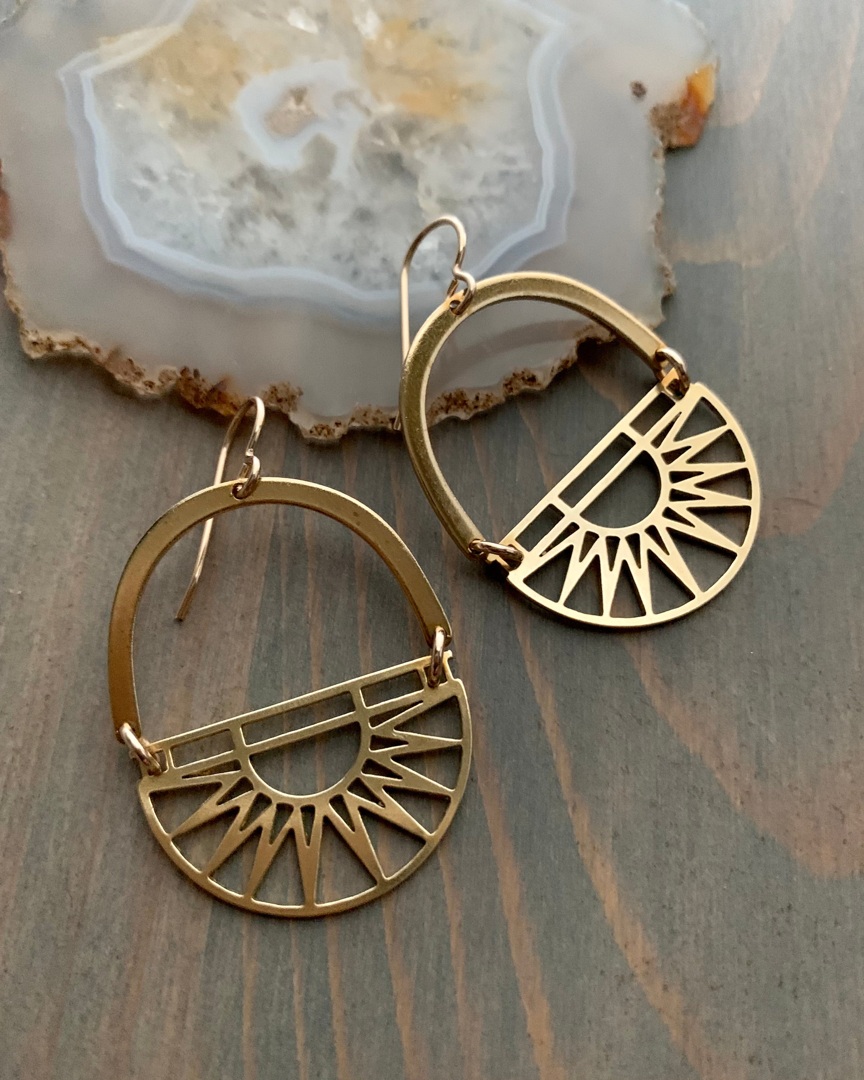 •KALEIDOSCOPE EYES• gold dangle earrings