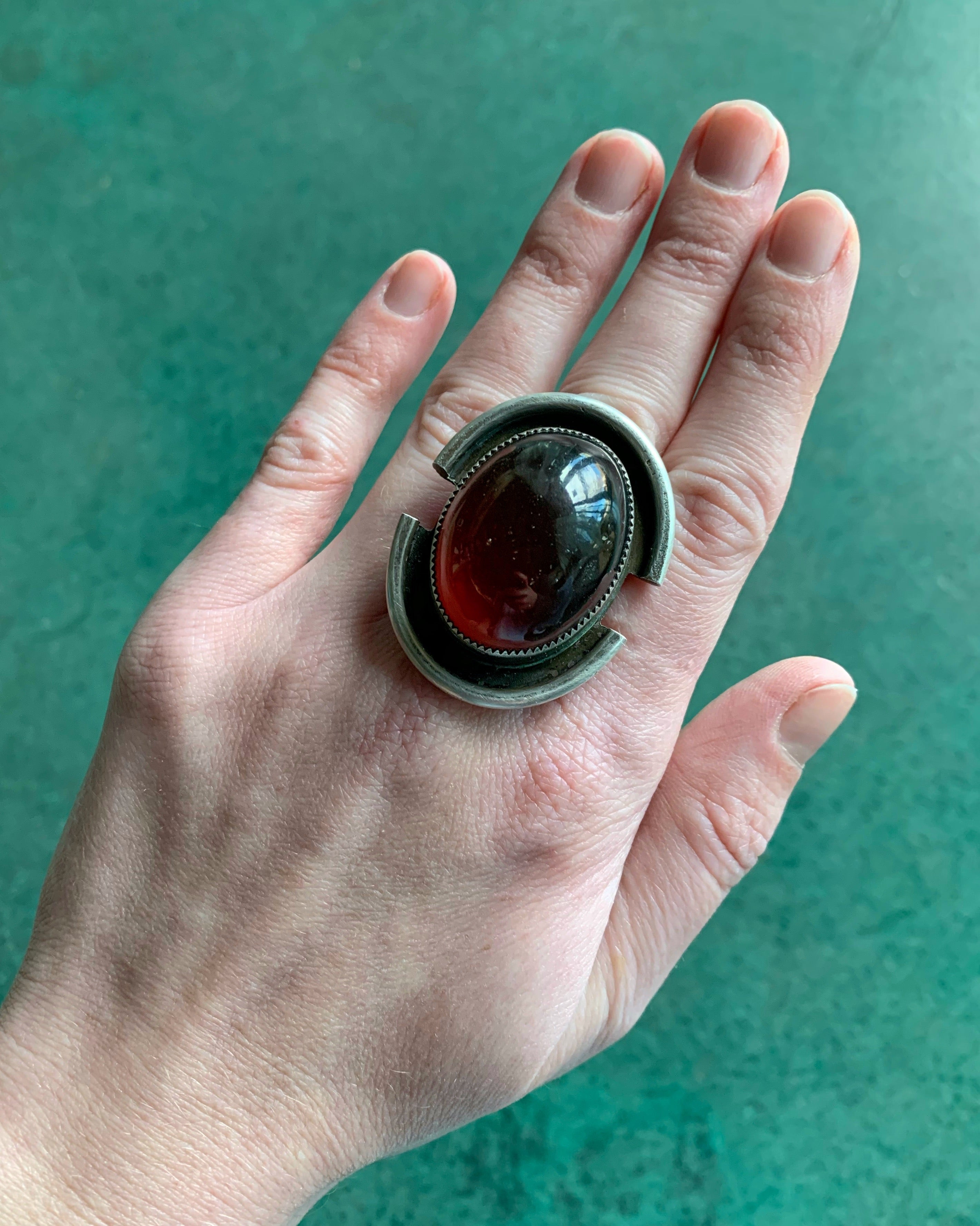• SPARTAN • amber + silver ring