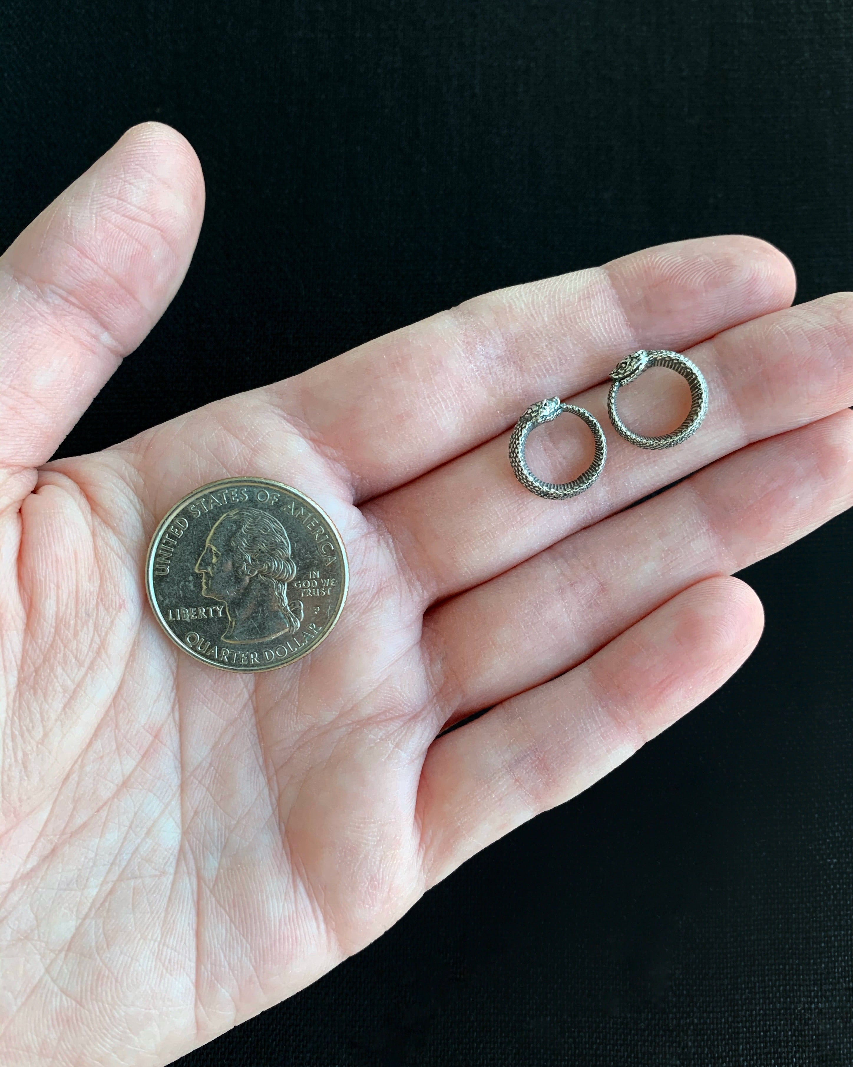 •OUROBOROS SNAKE• silver stud earrings