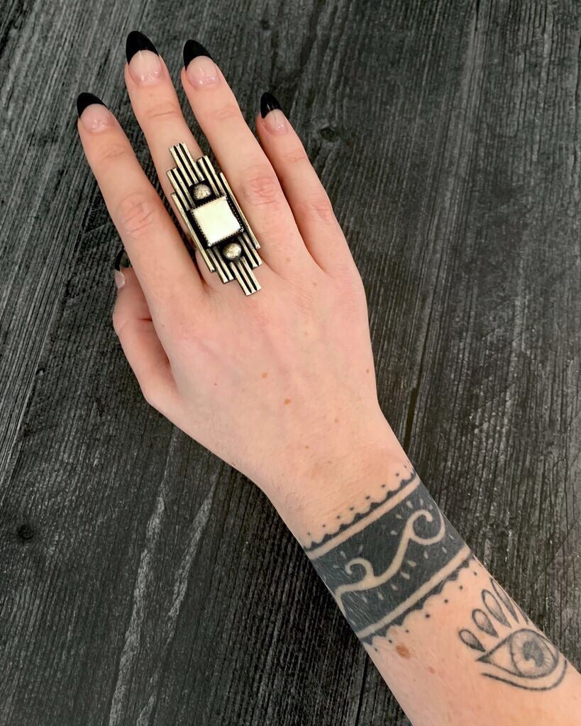 • MAJESTY • white buffalo turquoise + silver ring