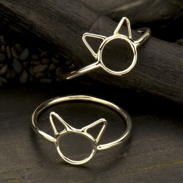 •CAT FACE• sterling silver ring
