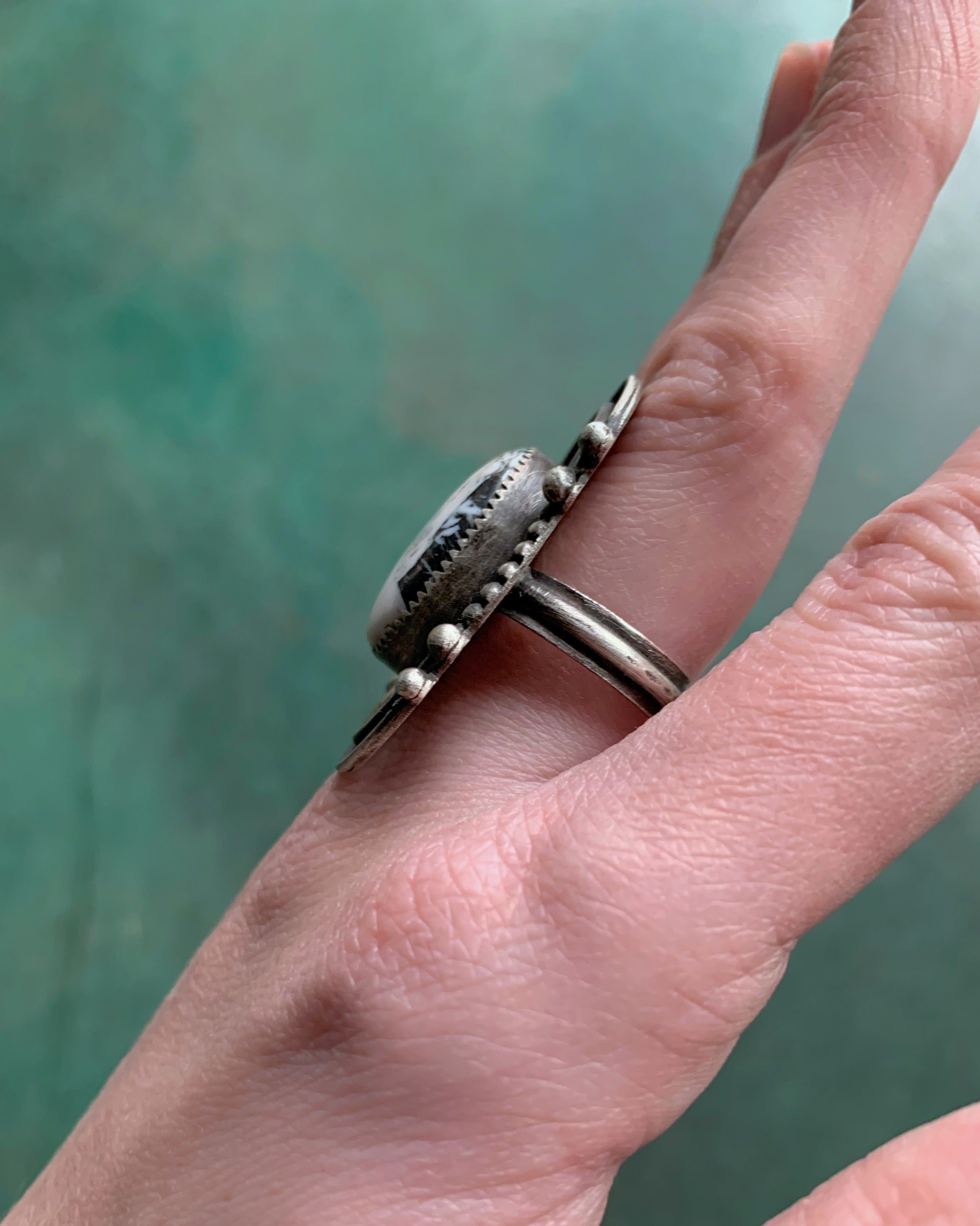 • HARMONY • white buffalo + silver ring