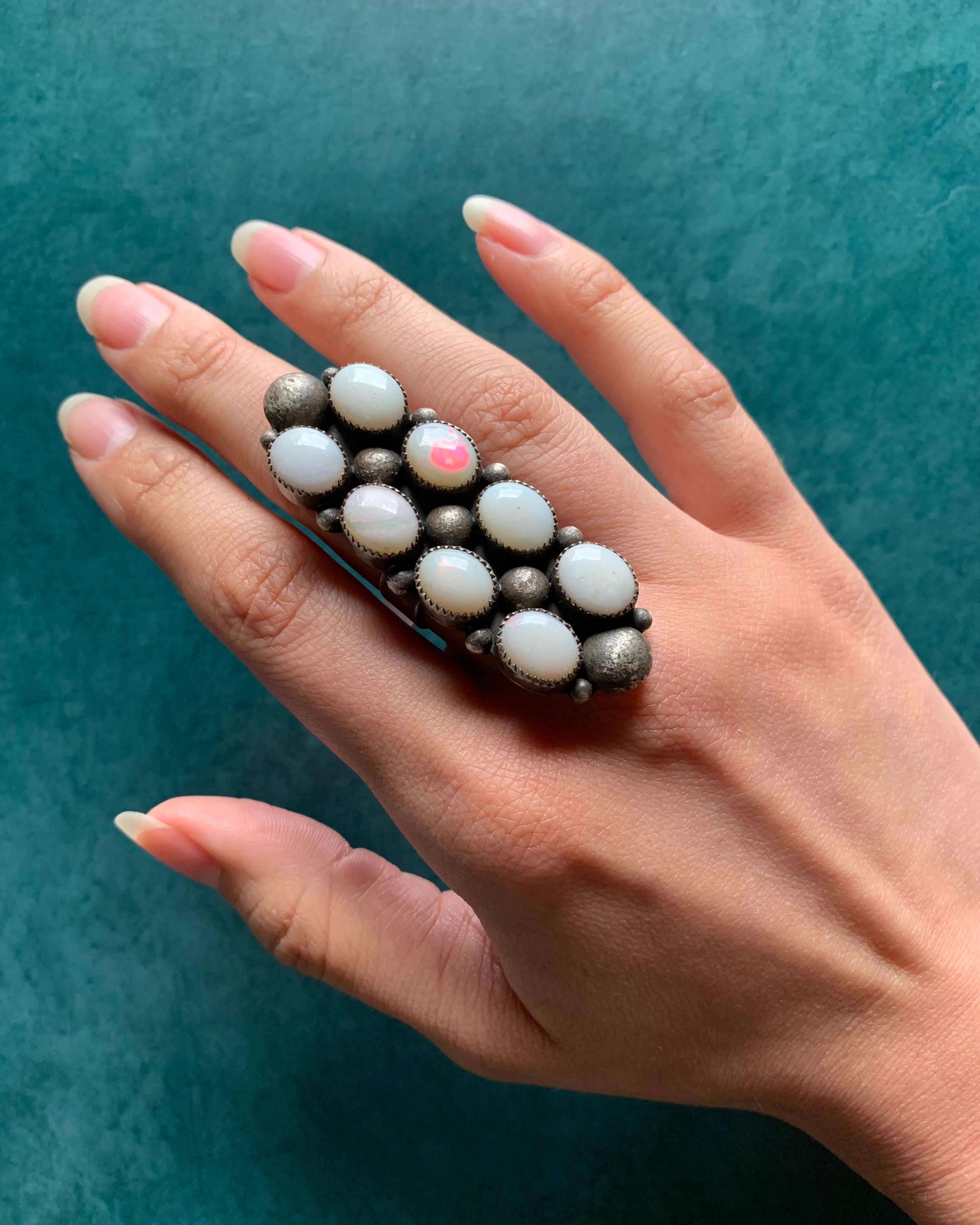 • THE TOWER • opal + silver ring