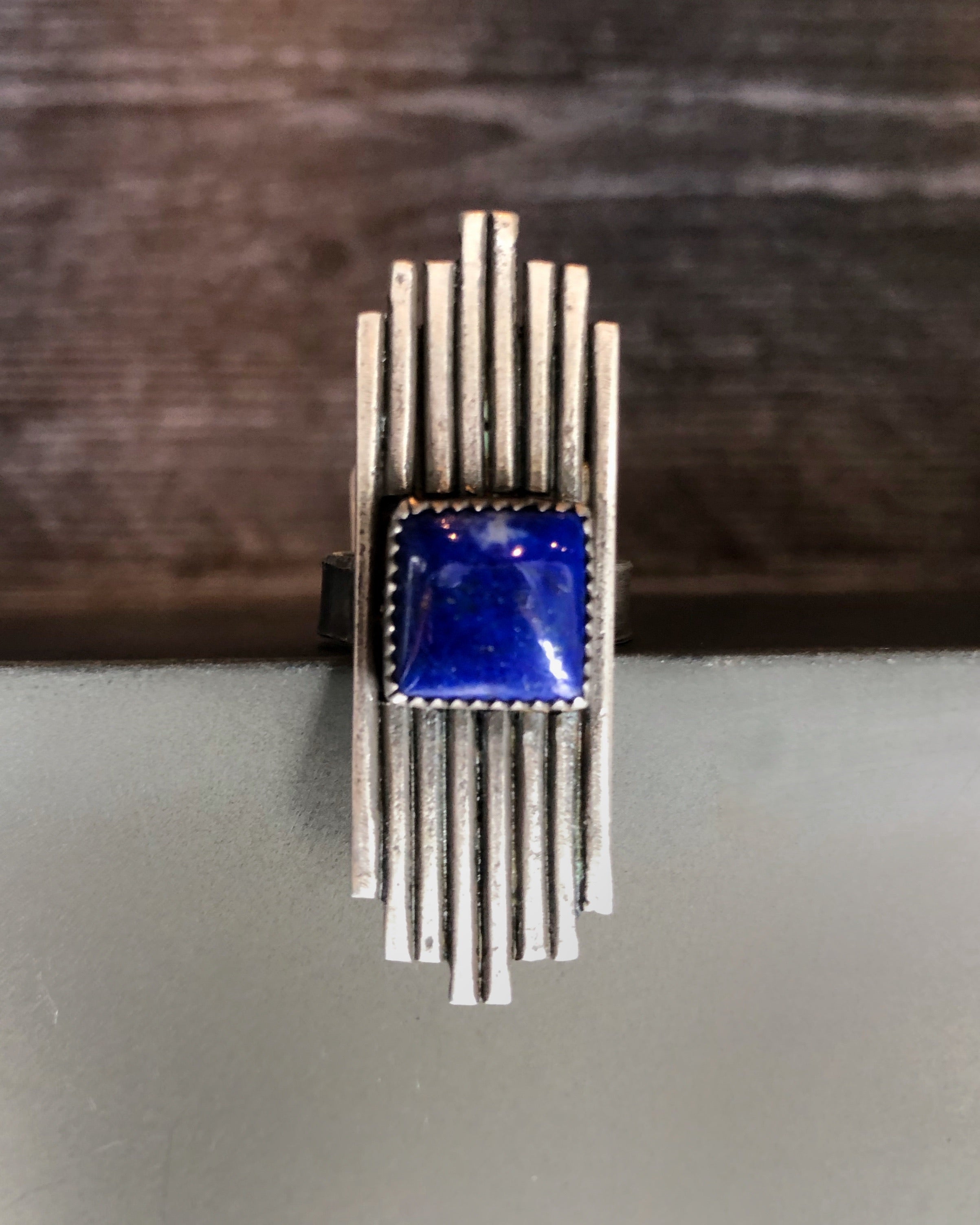 • ART DECO • Lapis + Silver Ring