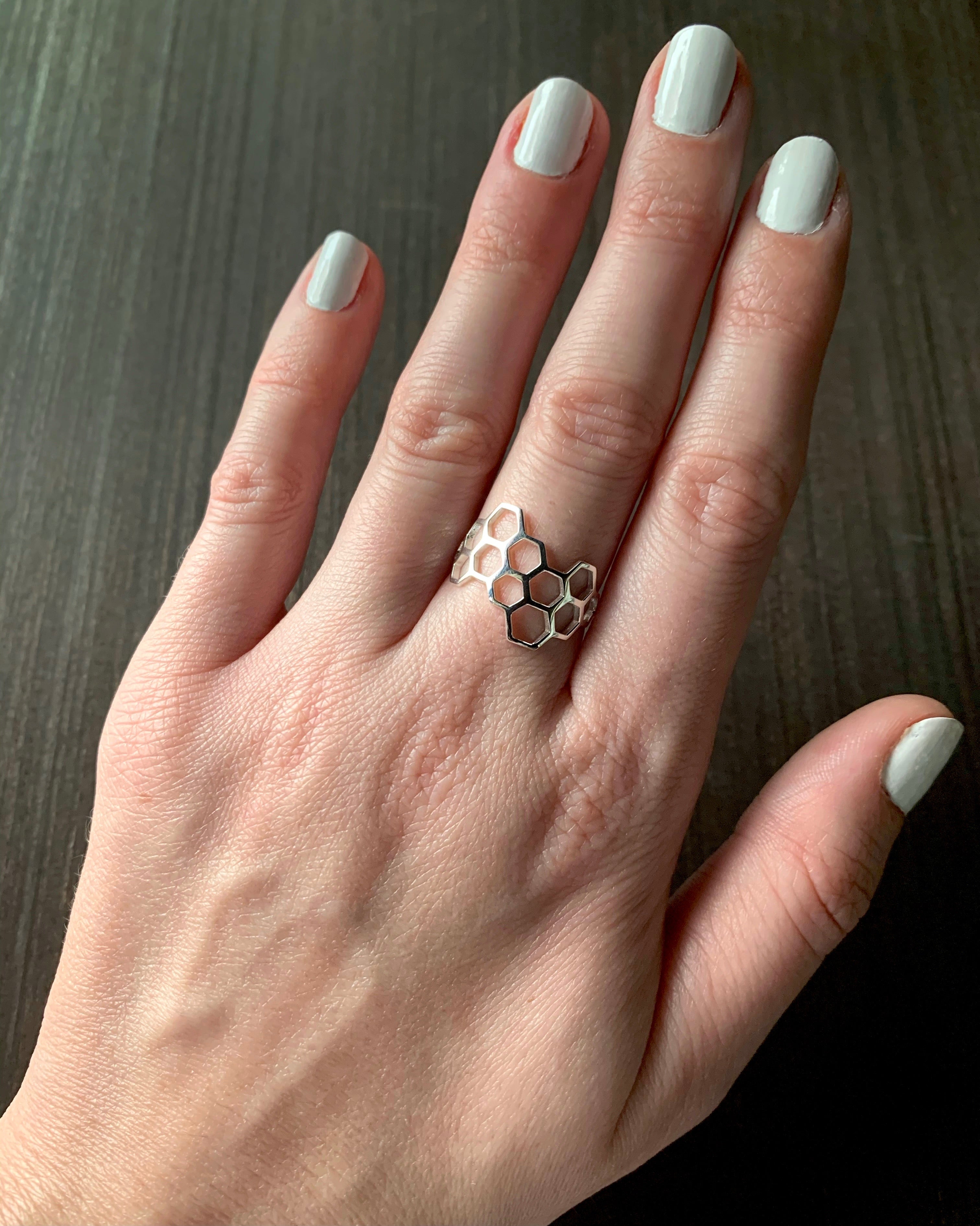 •HONEYCOMB• recycled silver ring
