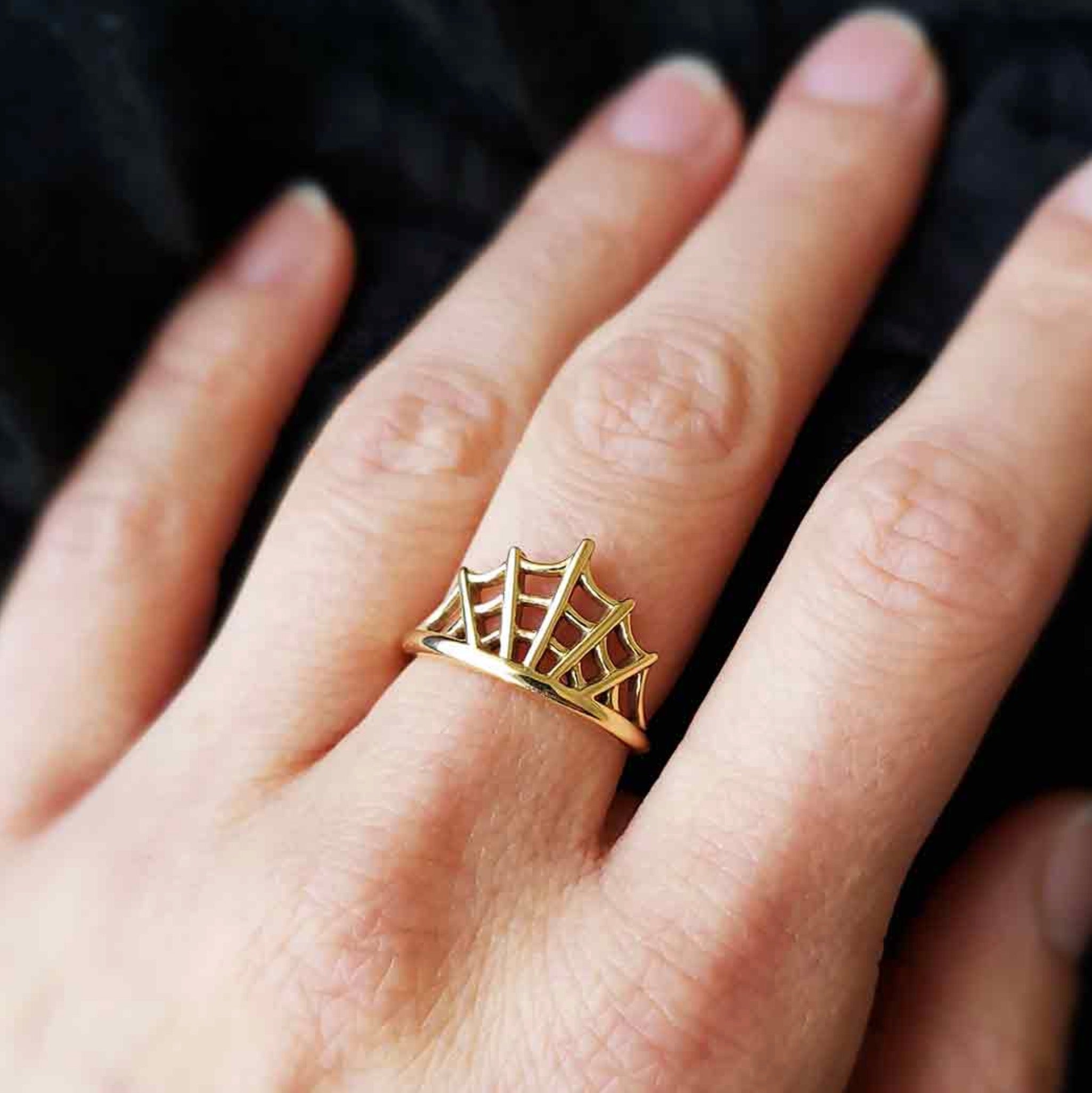 •SPIDER WEB• bronze ring
