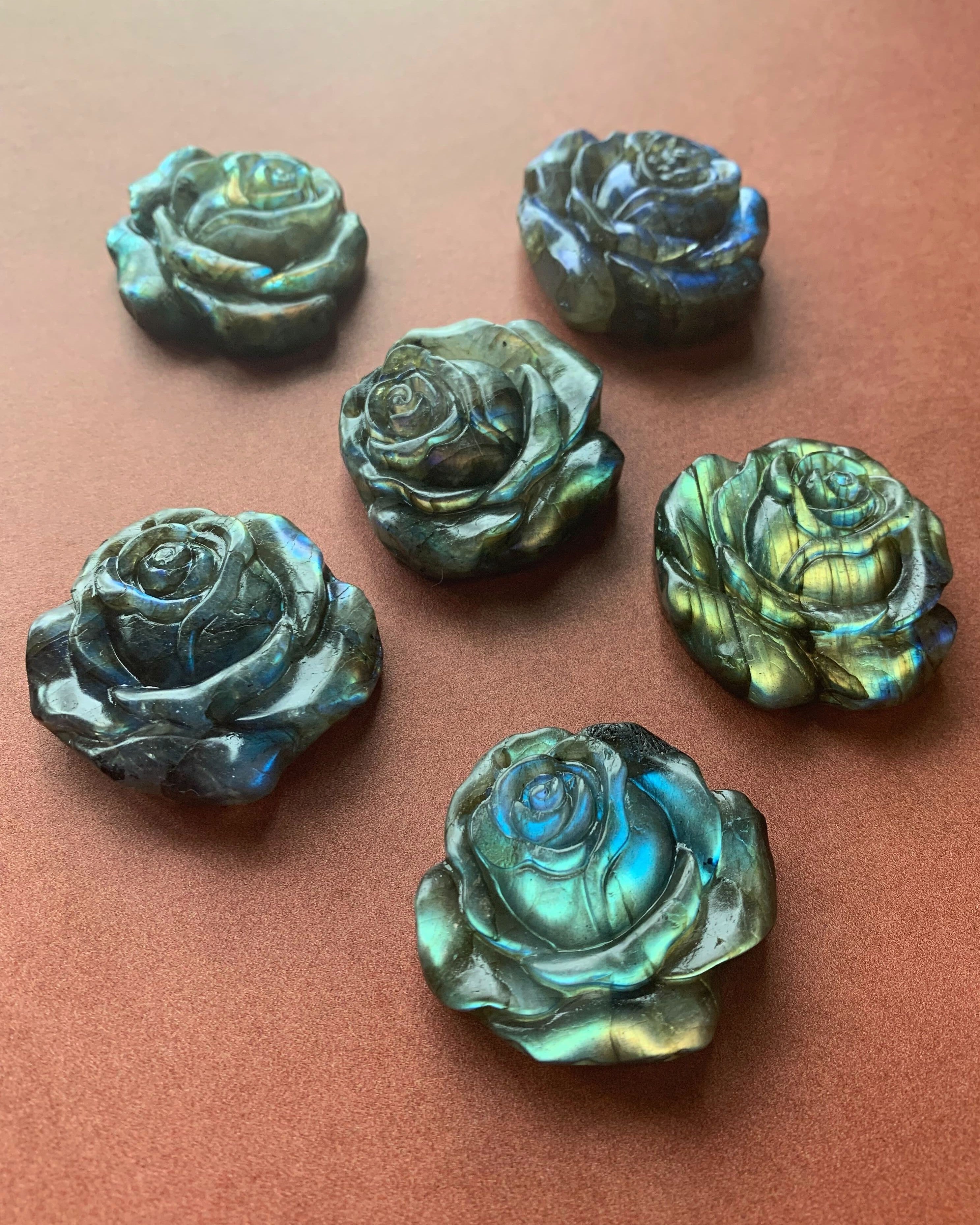 • ROSE • hand-carved labradorite