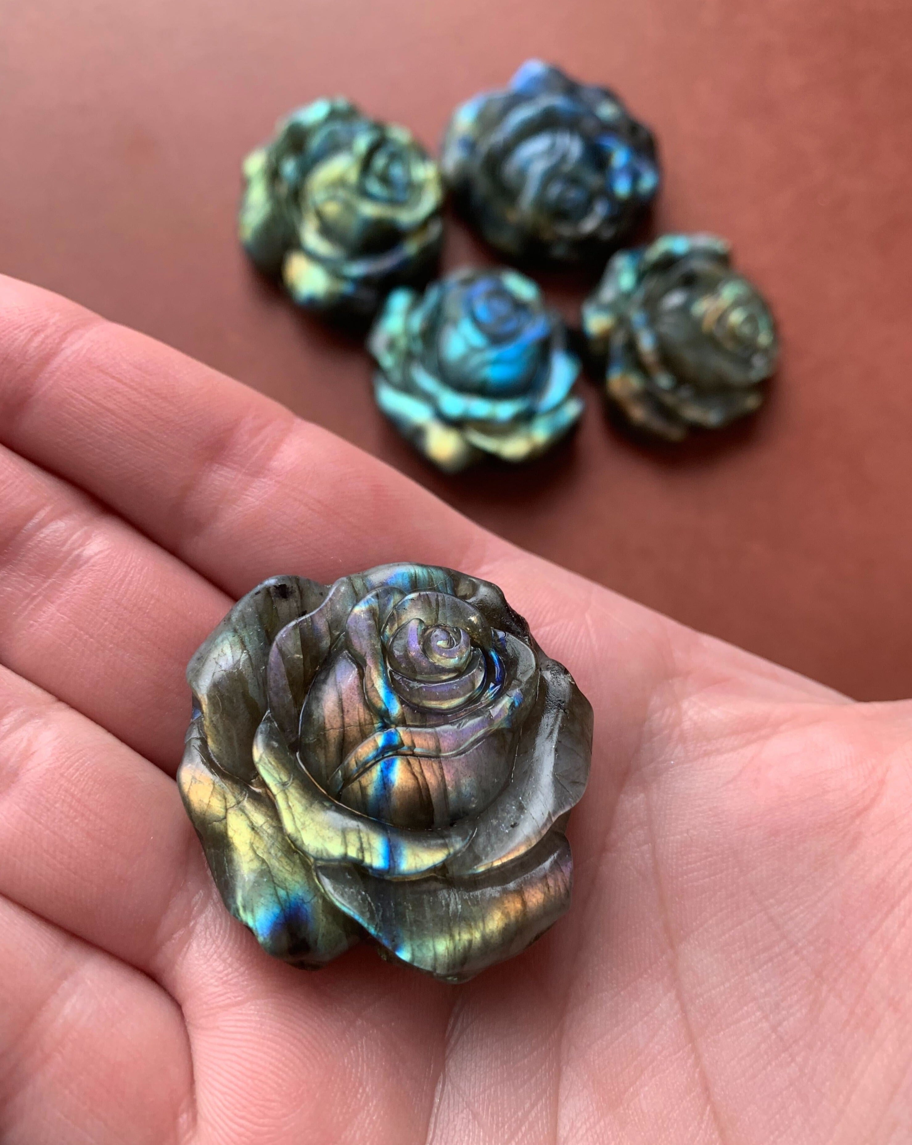 • ROSE • hand-carved labradorite