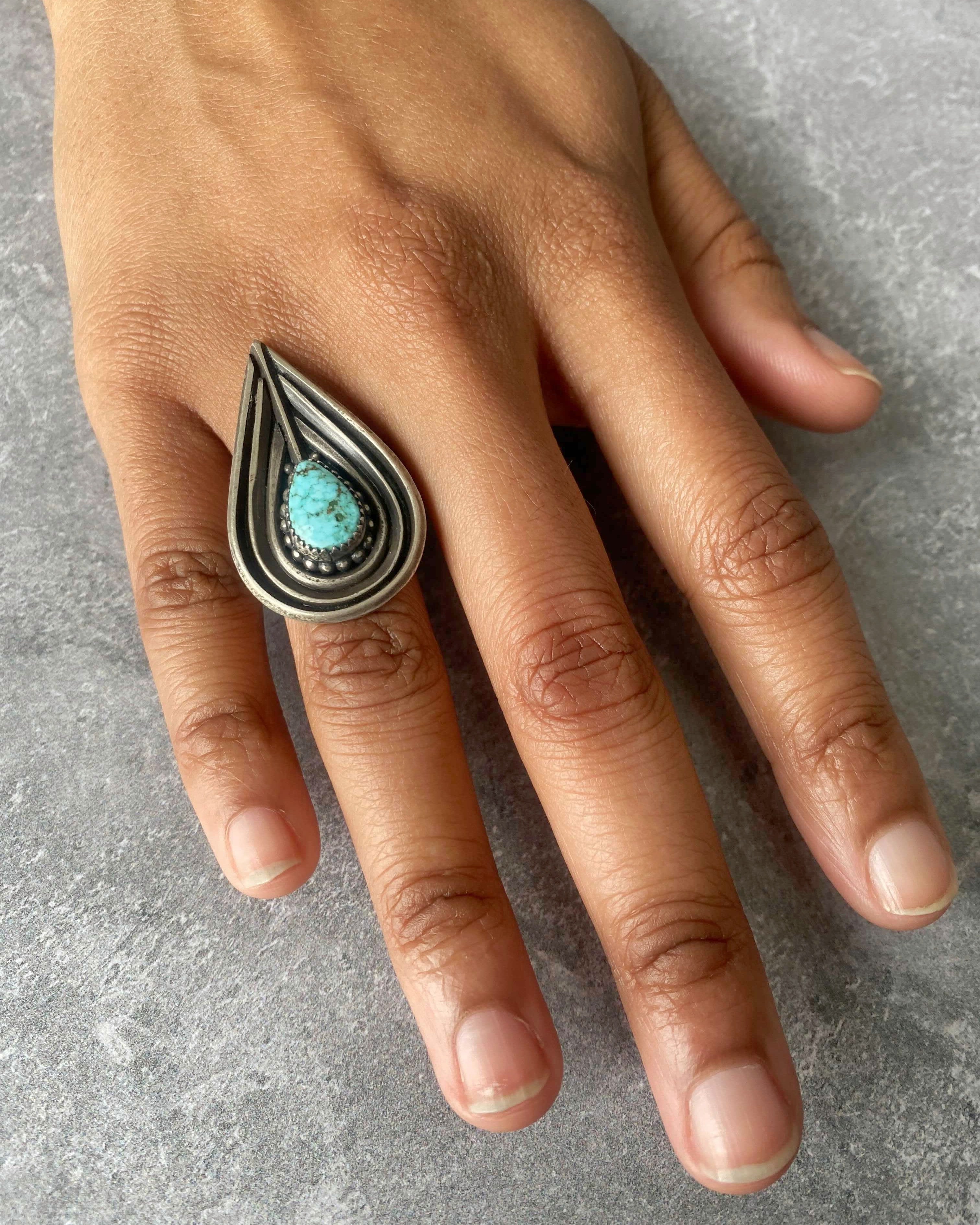 • DROPLET • turquoise + silver ring