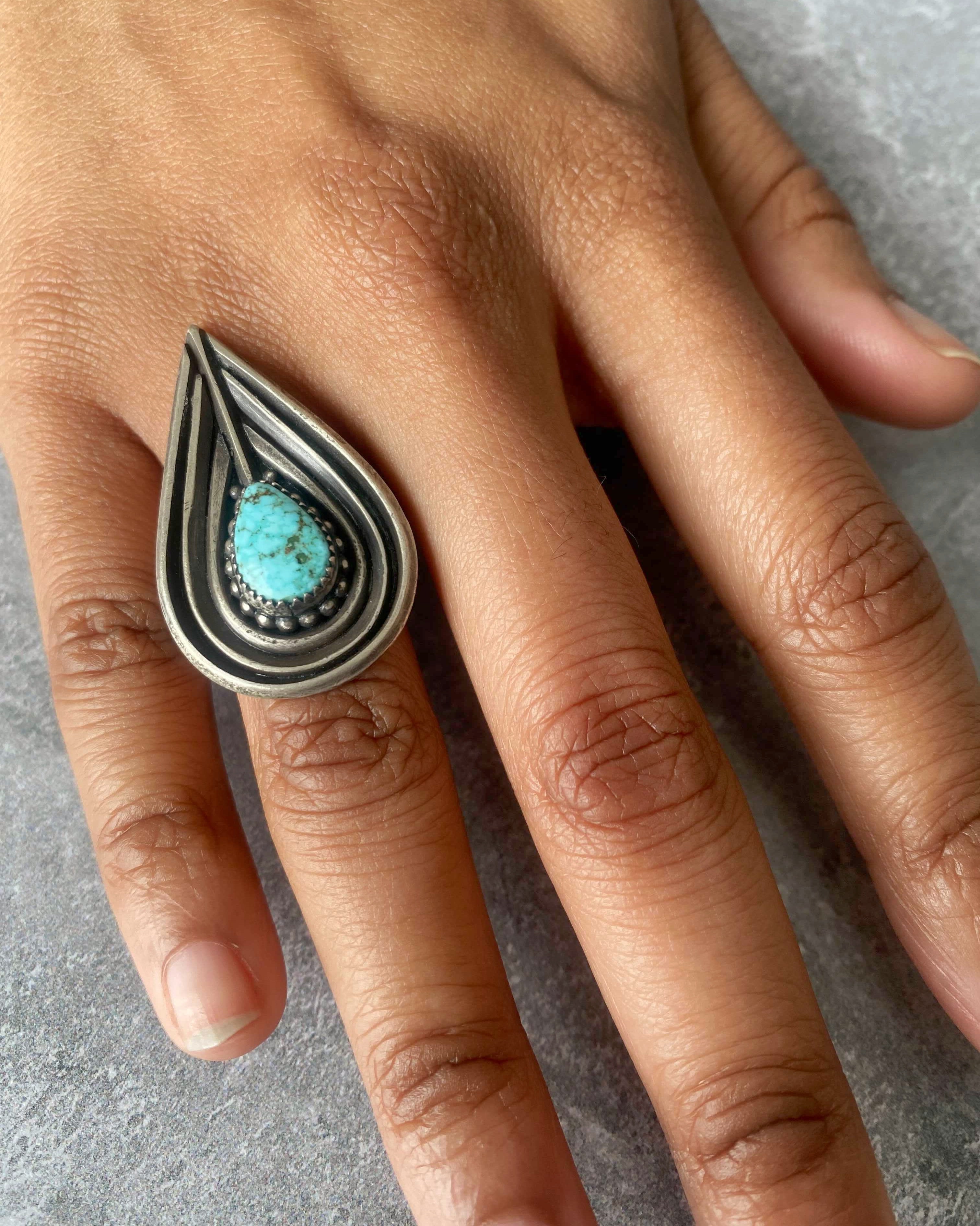 • DROPLET • turquoise + silver ring