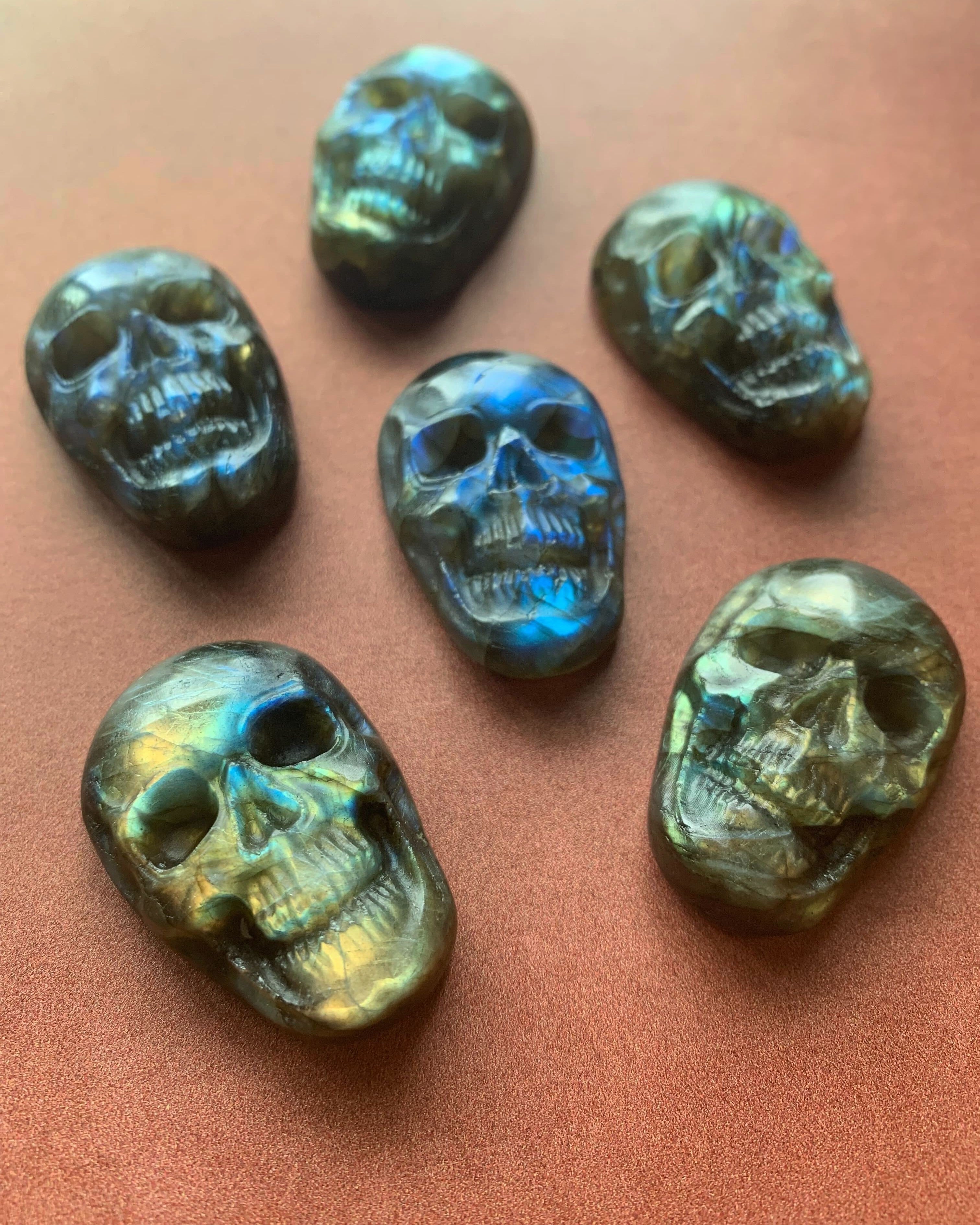 •SKULL• hand carved labradorite