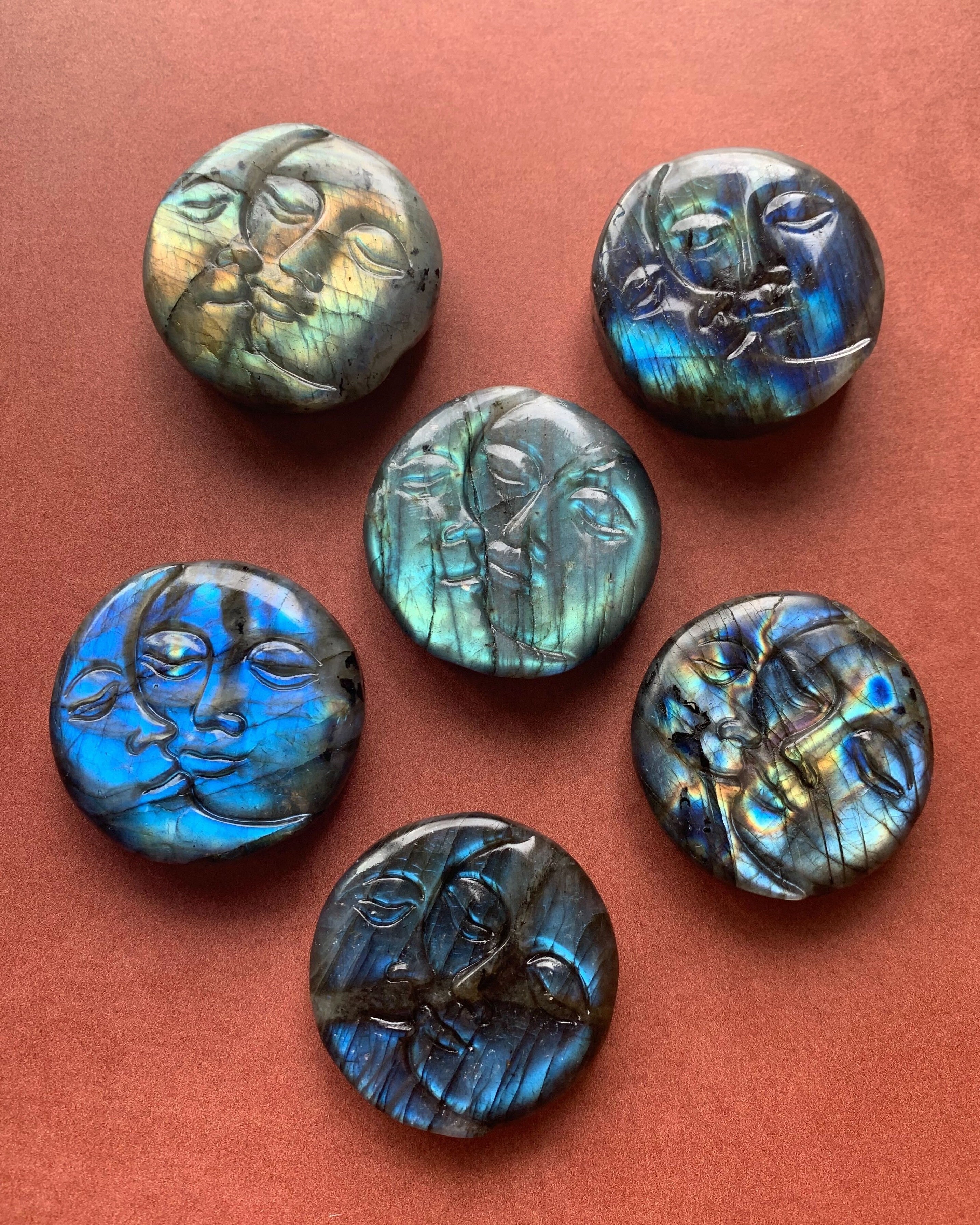 •SUN + MOON• hand carved labradorite