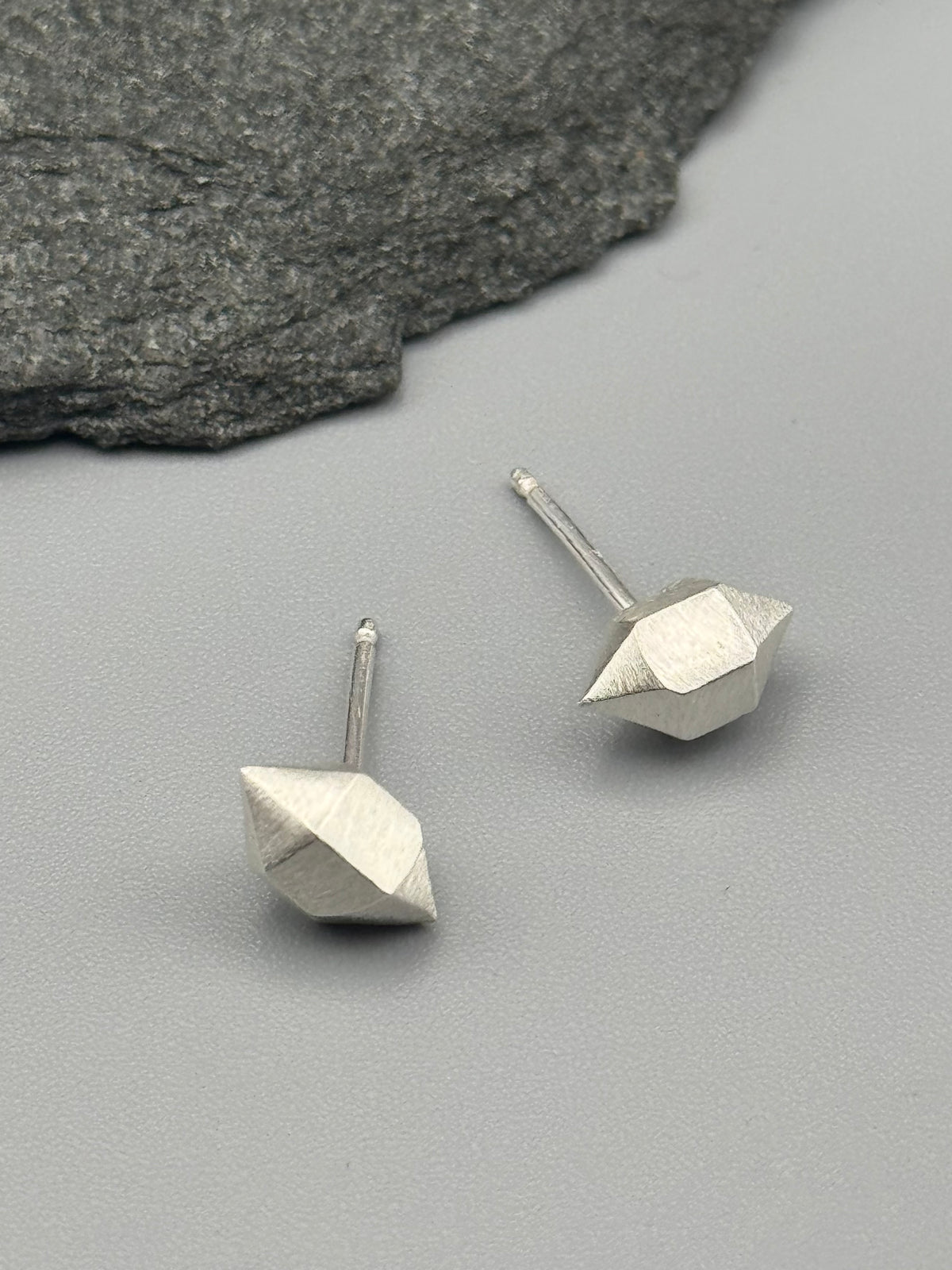 •HERKIMER• silver cast stud earrings