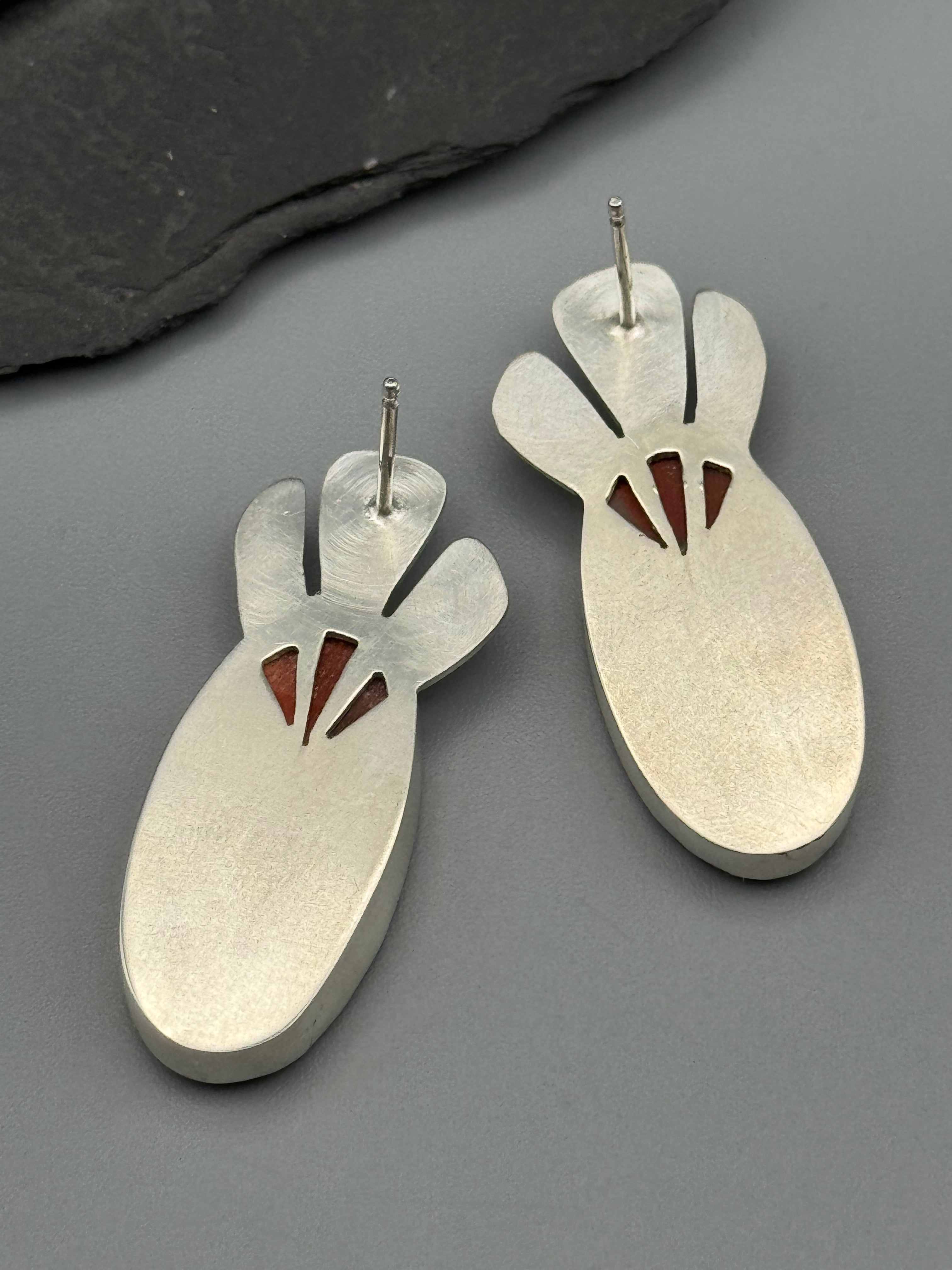 •PETALS• jasper + silver post earrings