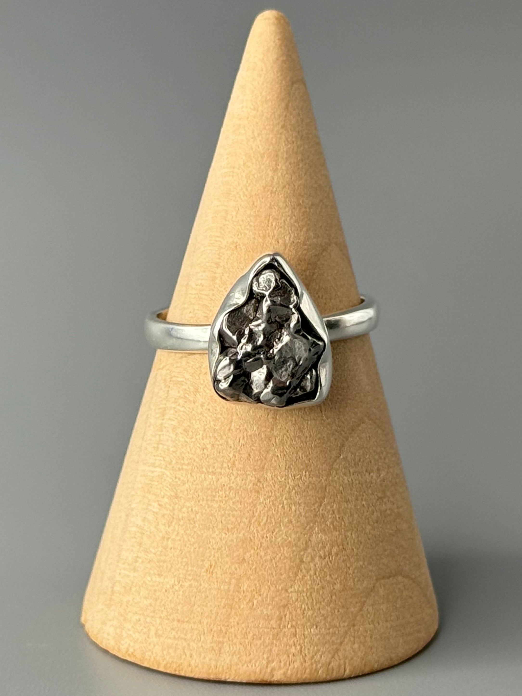 •METEORITE - FREEFORM - 2• simple bezel silver ring (various sizes)