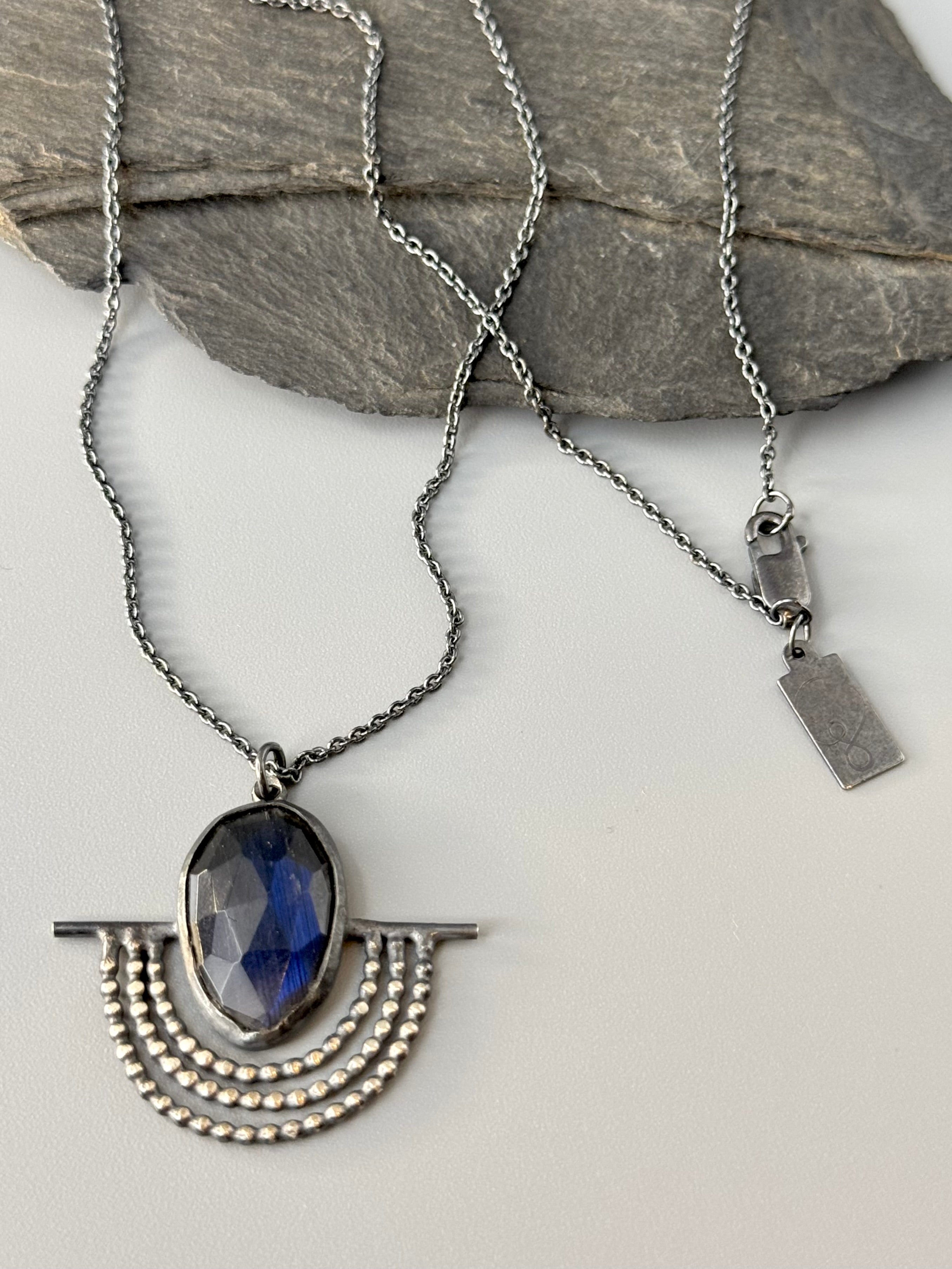 •OUTSTRETCHED WING• labradorite + silver necklace (18" long)