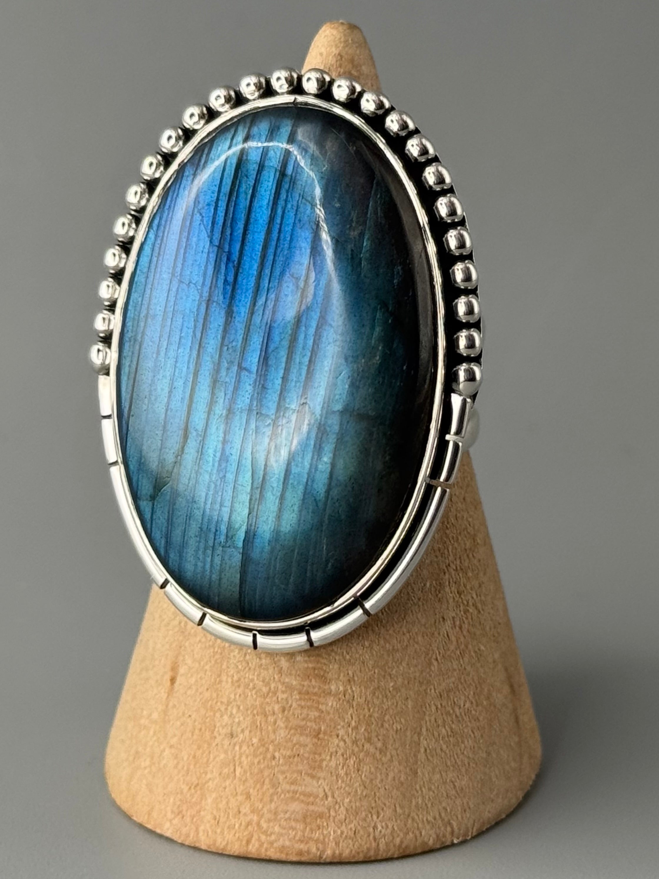•LABRADORITE - CANYON• sterling silver ring (size 8)
