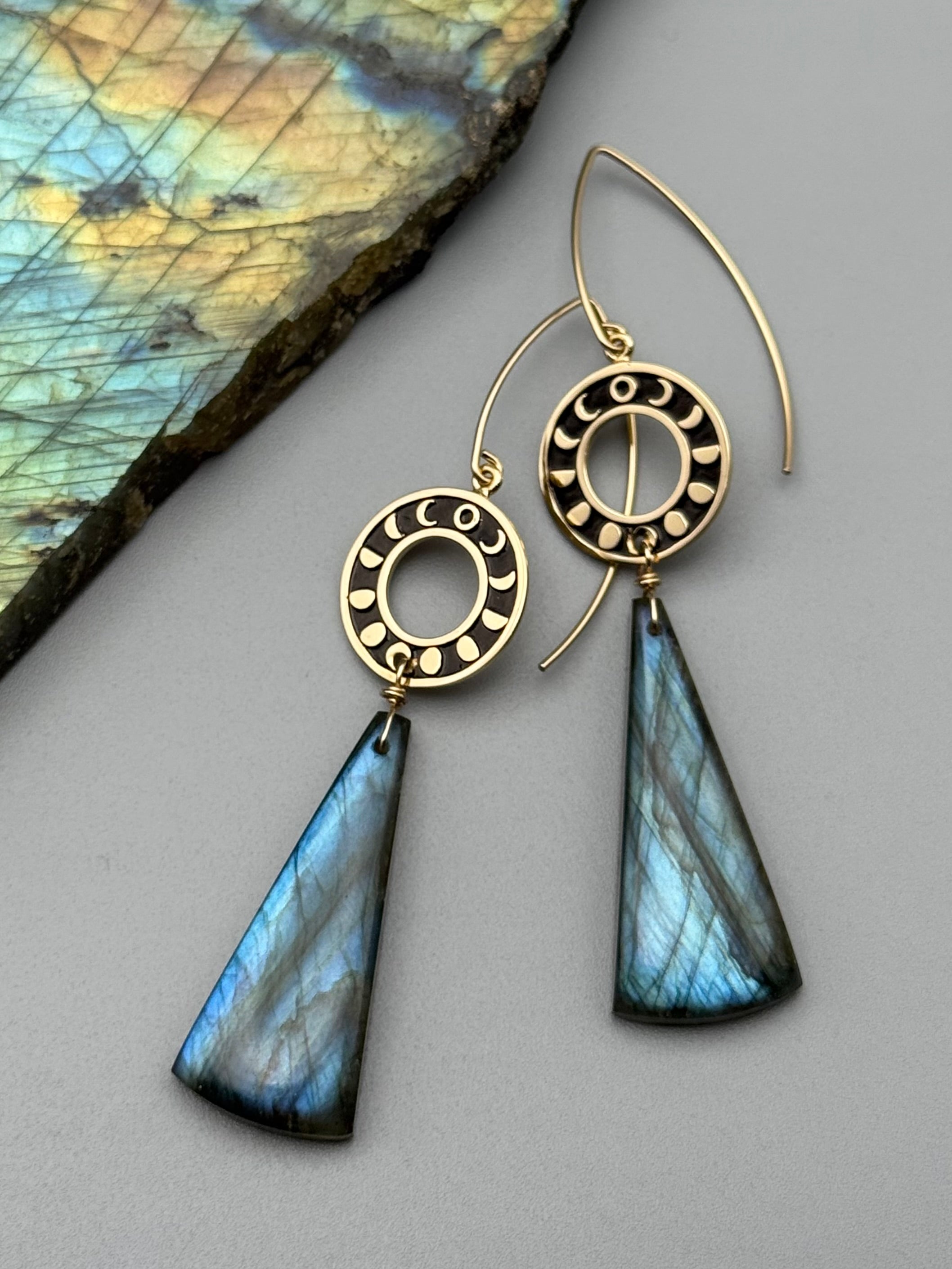 •ORBITAL• labradorite + gold earrings