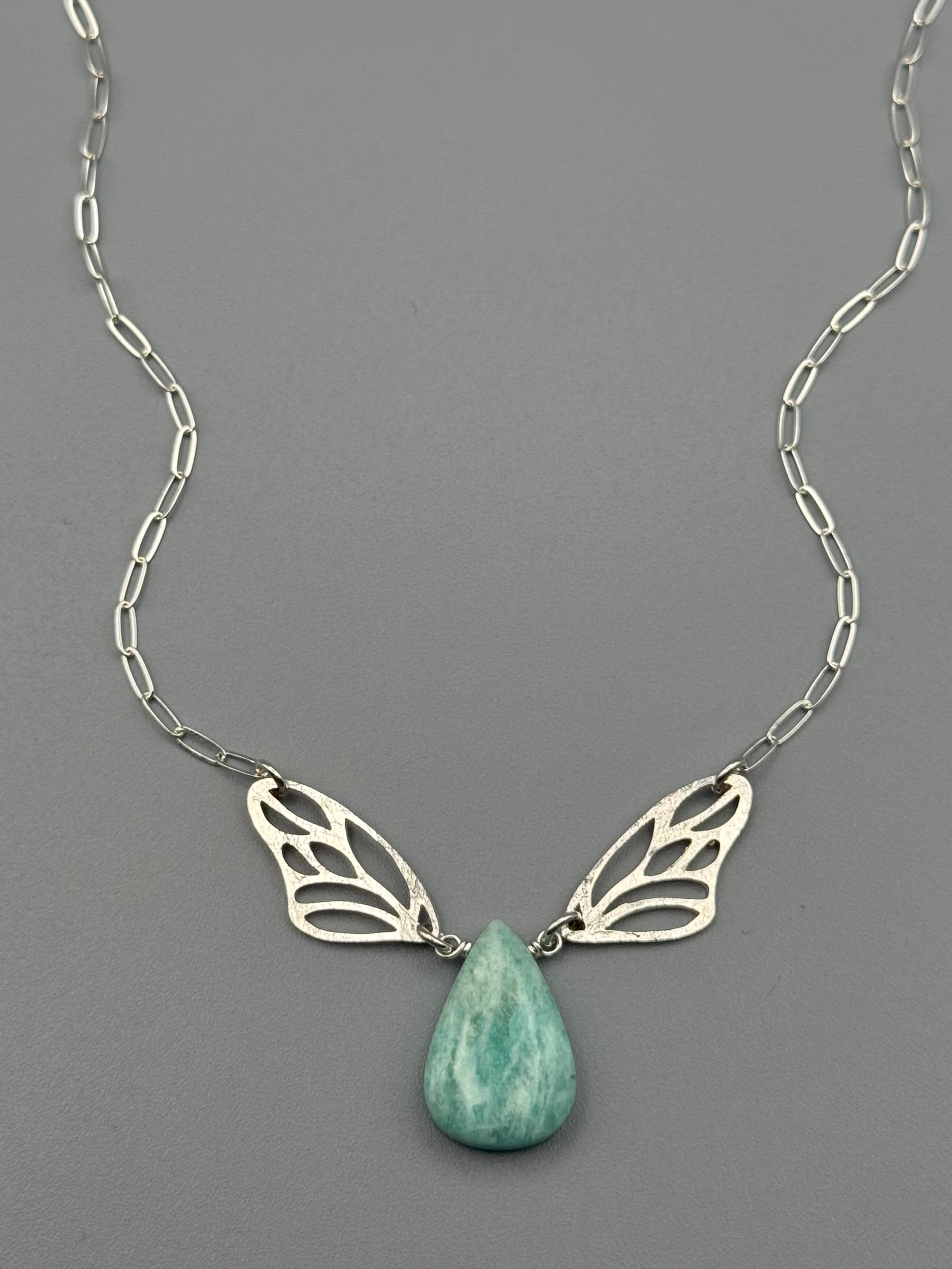 •METAMORPH• amazonite + silver necklace (18"-20" long)