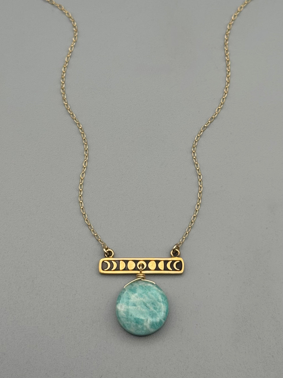 •NYX• amazonite + gold necklace (17"-19" long)