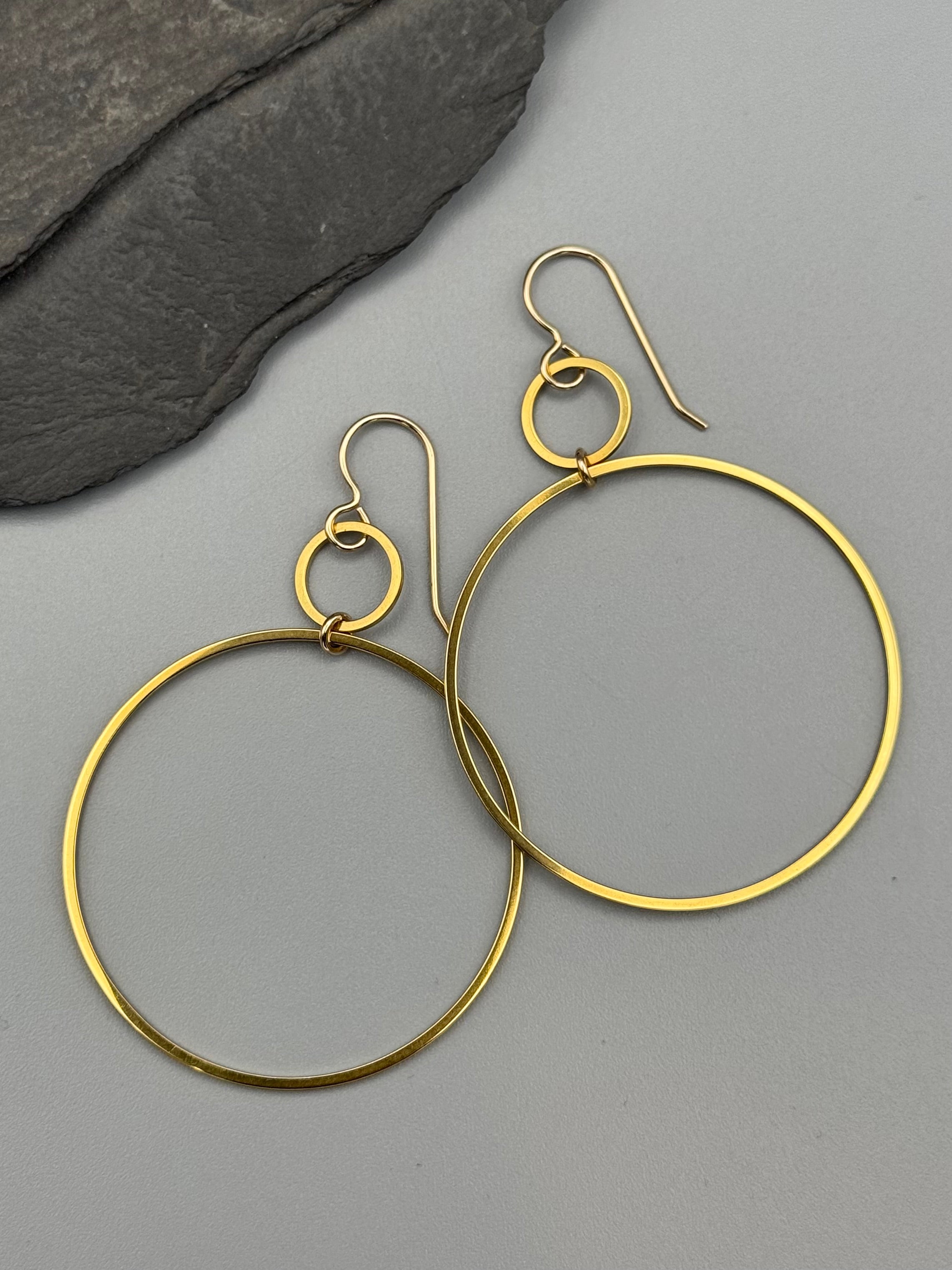 •EQUA-ORBIT LARGE• gold dangle earrings