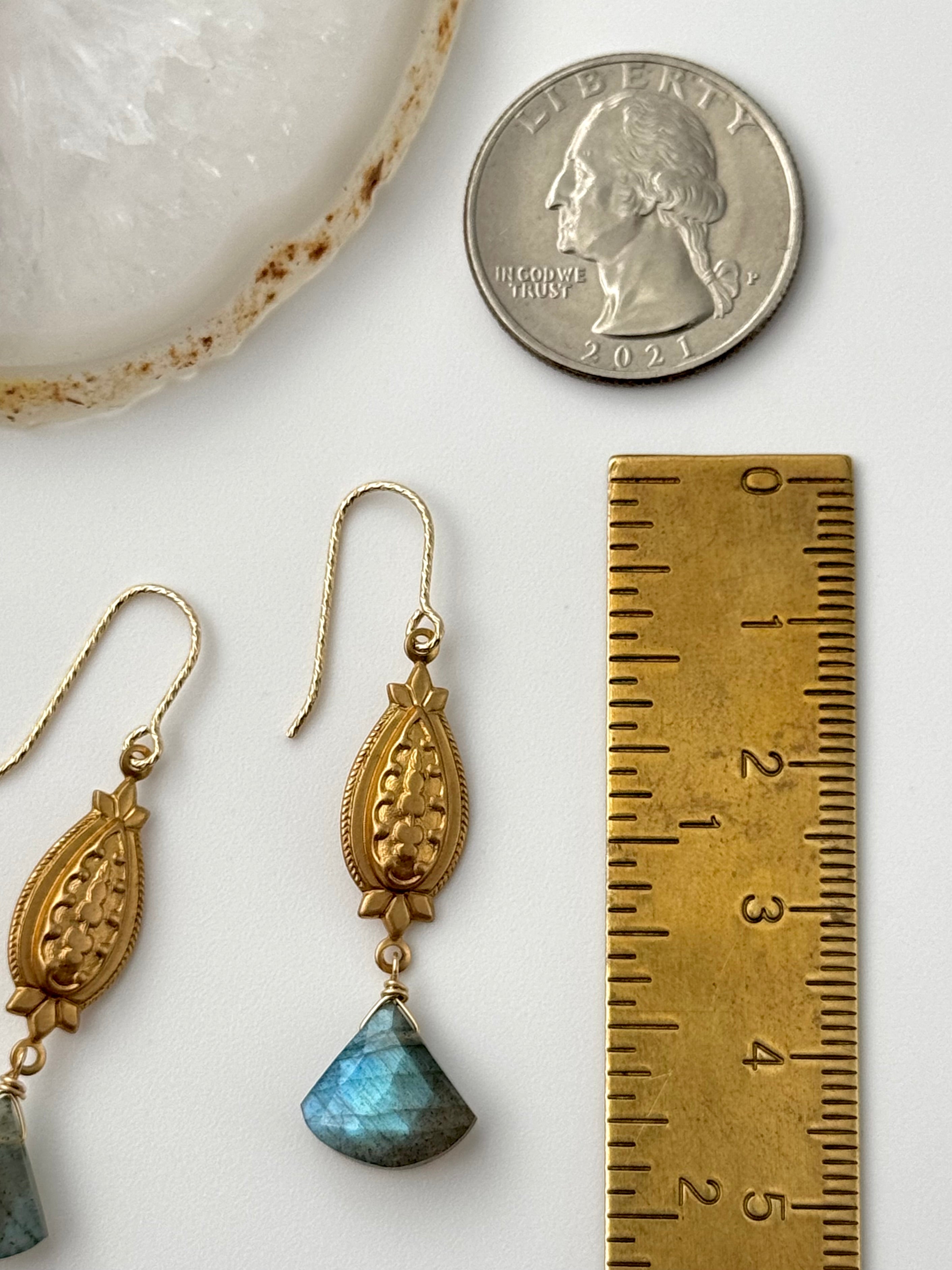 •CONTESSA• labradorite + gold dangle earrings