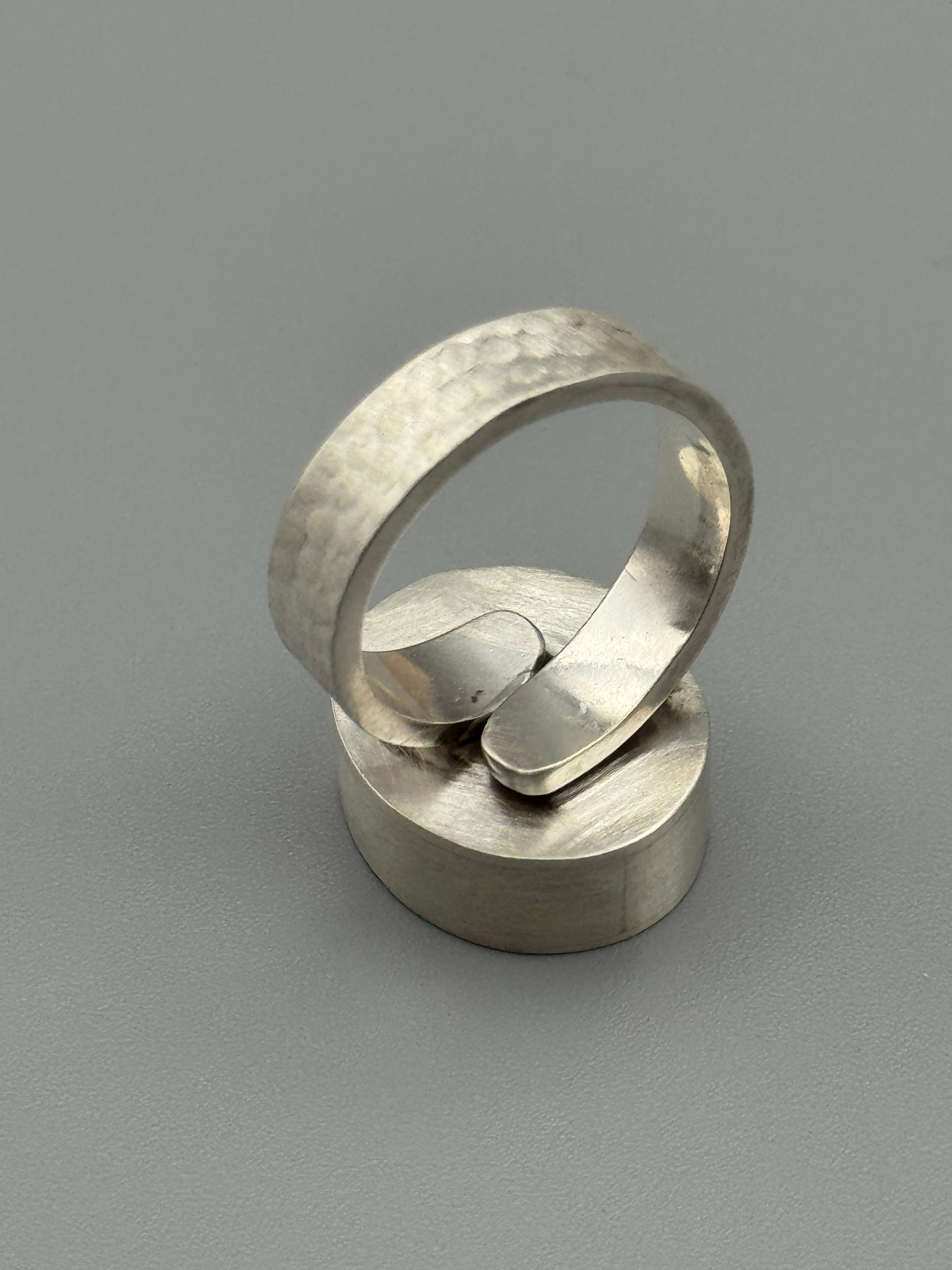 •WISDOM - SMALL• silver owl shadowbox adjustable ring